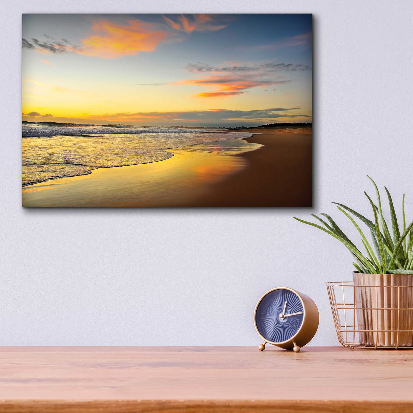 Epic Art 'Beach Dawn' by Tracie Louise, Acrylic Glass Wall Art,16x12