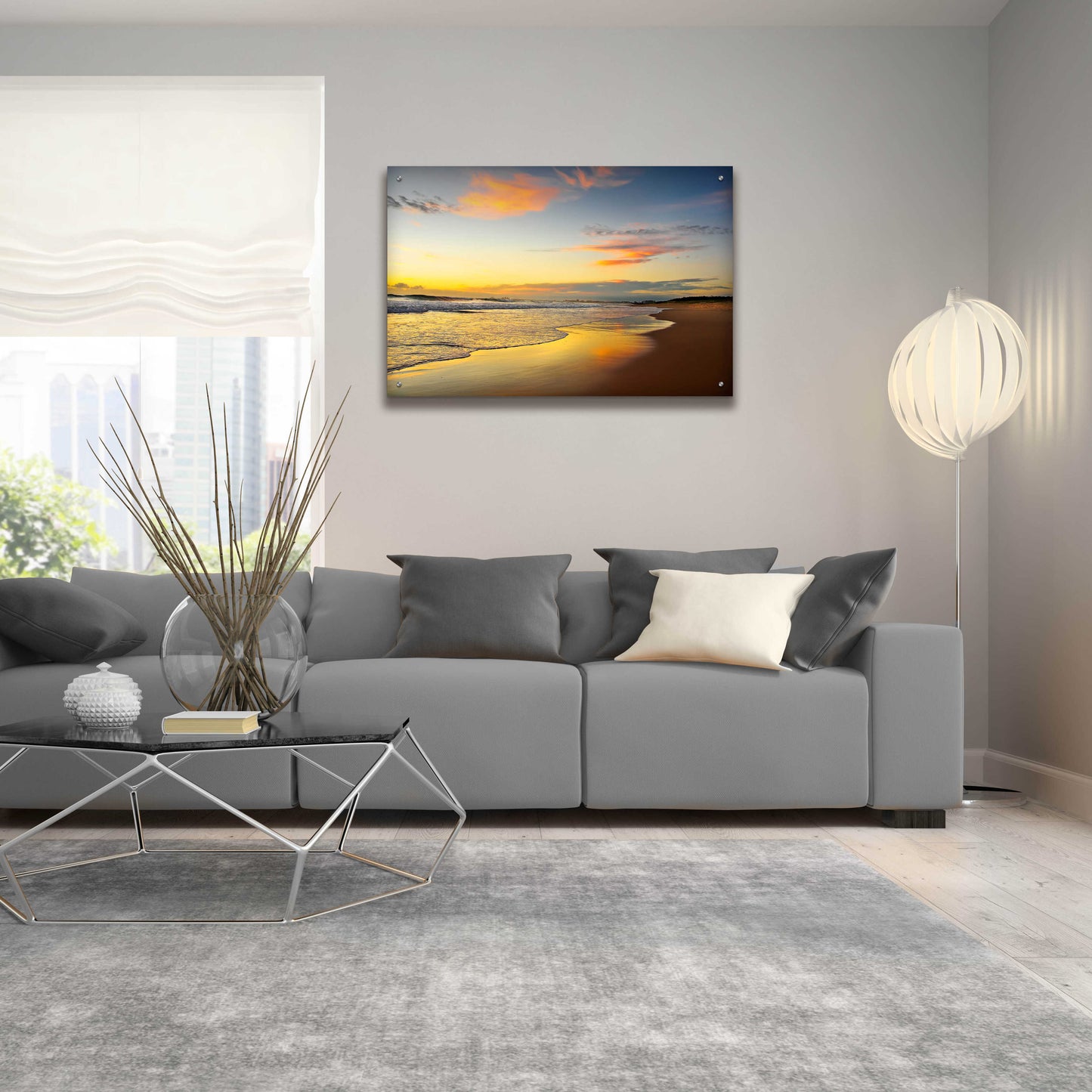 Epic Art 'Beach Dawn' by Tracie Louise, Acrylic Glass Wall Art,36x24