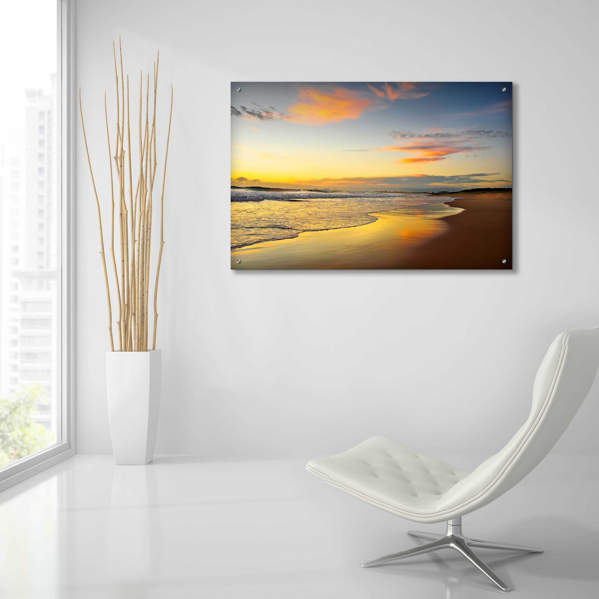 Epic Art 'Beach Dawn' by Tracie Louise, Acrylic Glass Wall Art,36x24