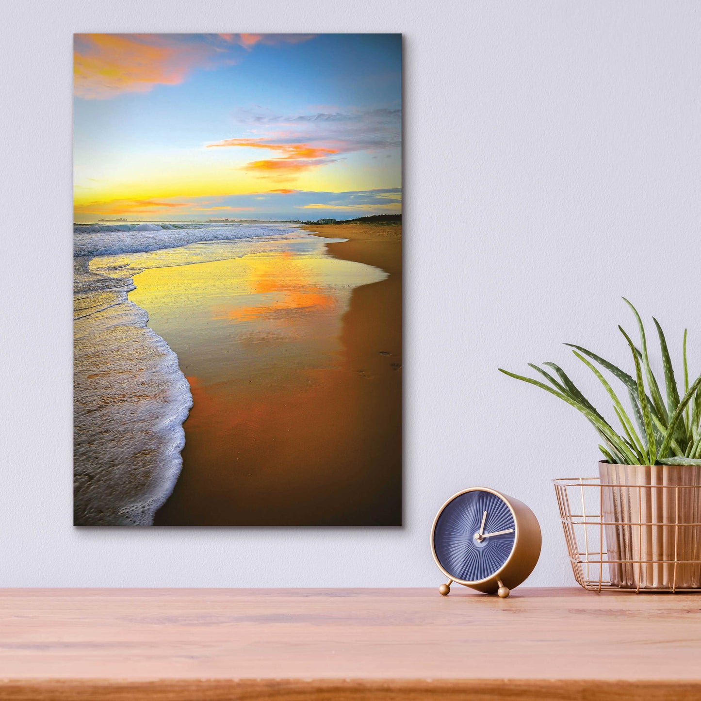 Epic Art 'Beach Sunrise' by Tracie Louise, Acrylic Glass Wall Art,12x16