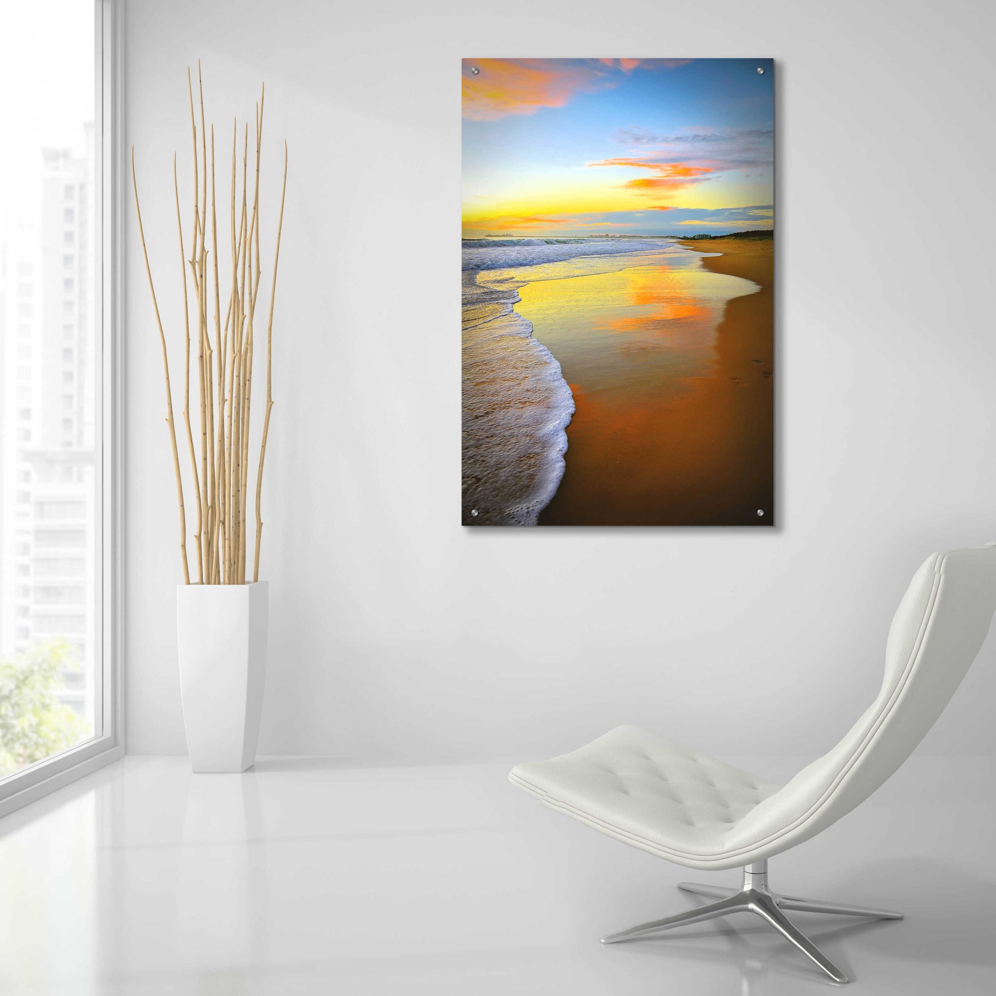 Epic Art 'Beach Sunrise' by Tracie Louise, Acrylic Glass Wall Art,24x36