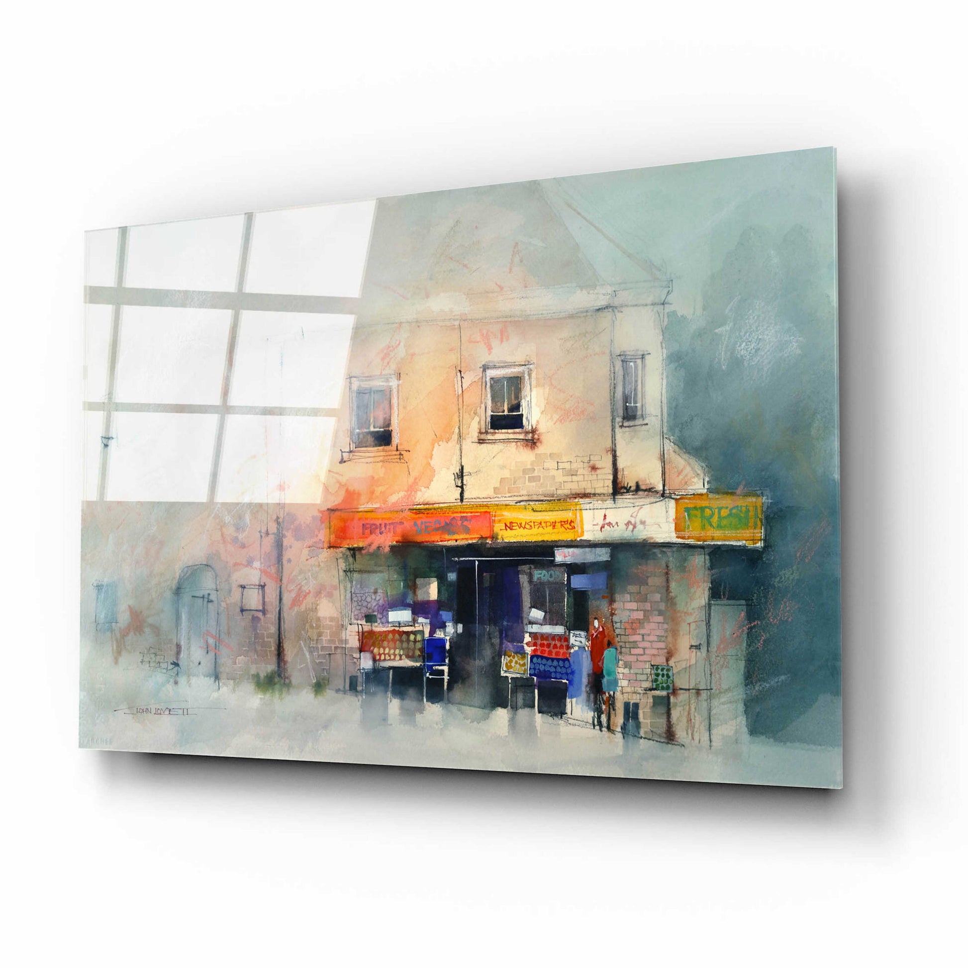 Epic Art 'Corner Store' by John Lovett, Acrylic Glass Wall Art,16x12