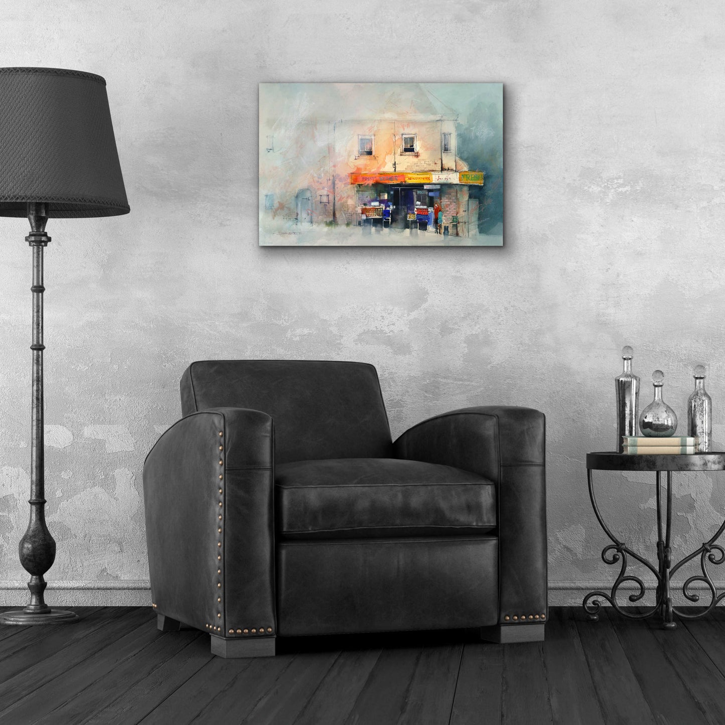 Epic Art 'Corner Store' by John Lovett, Acrylic Glass Wall Art,24x16