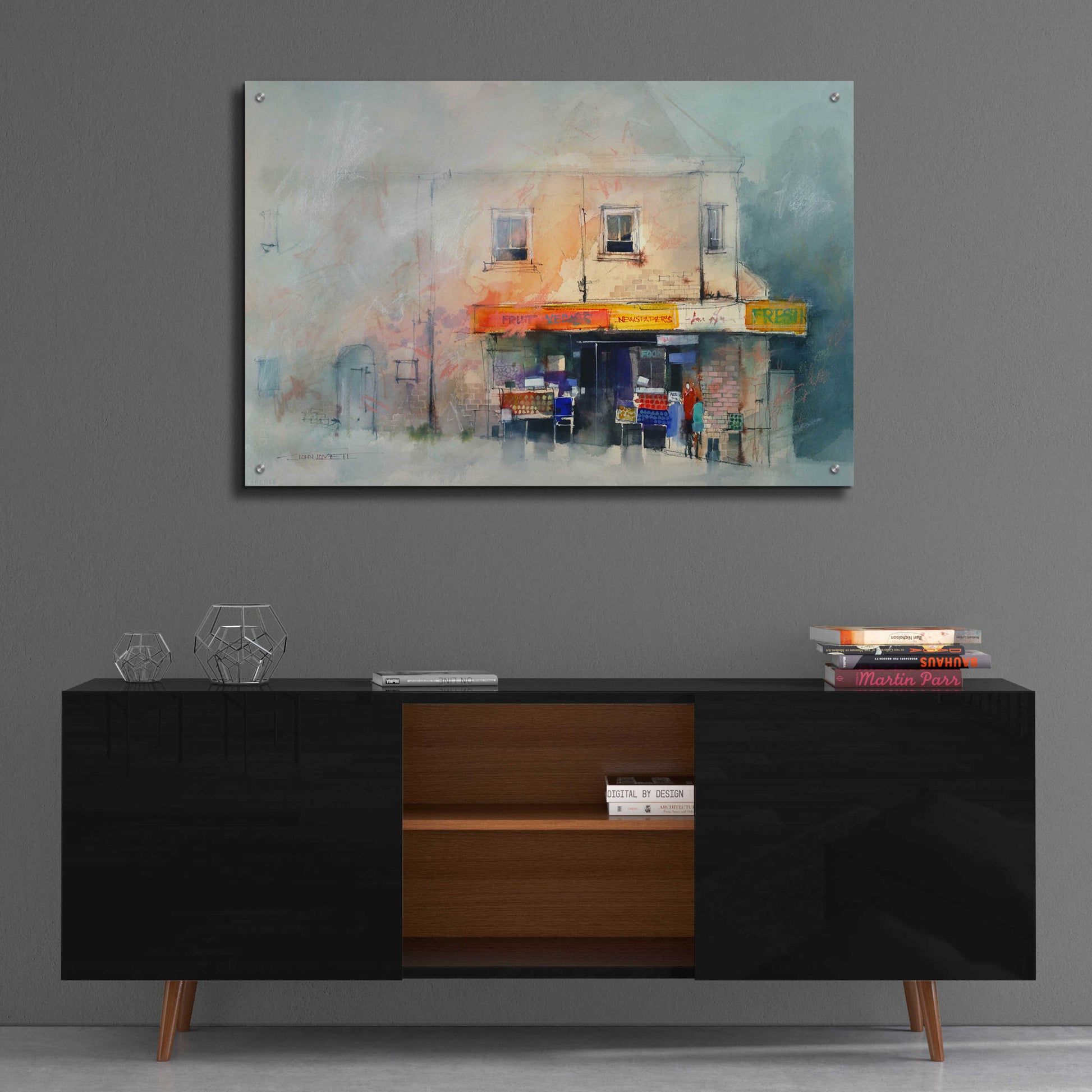 Epic Art 'Corner Store' by John Lovett, Acrylic Glass Wall Art,36x24