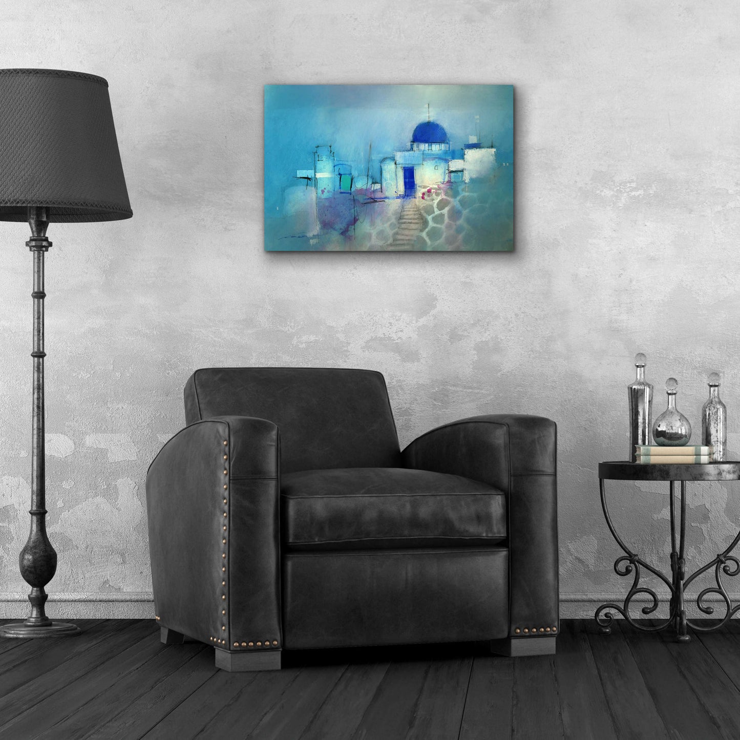 Epic Art 'Santorini Blue' by John Lovett, Acrylic Glass Wall Art,24x16