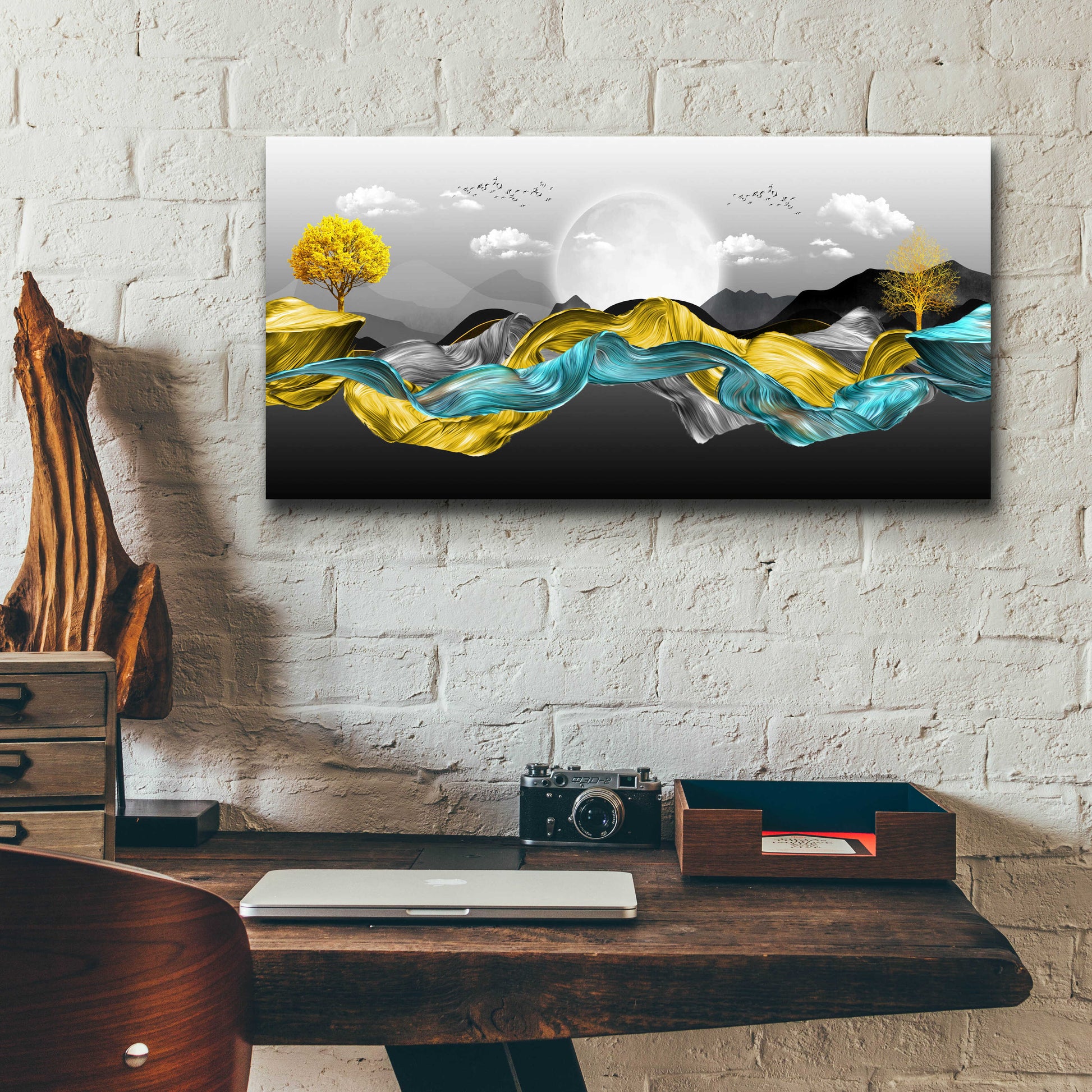 Epic Art 'The Silky Mountains' by Epic Portfolio, Acrylic Glass Wall Art,24x12