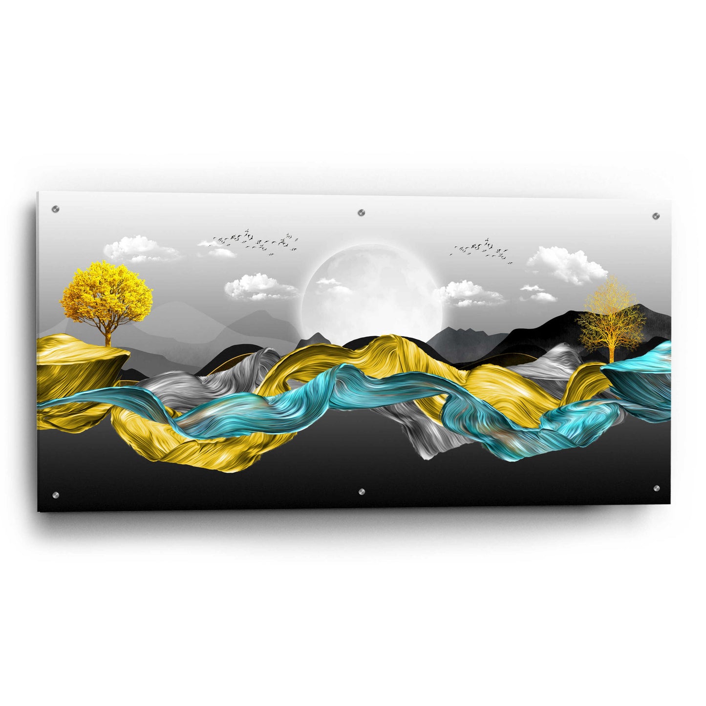 Epic Art 'The Silky Mountains' by Epic Portfolio, Acrylic Glass Wall Art,48x24