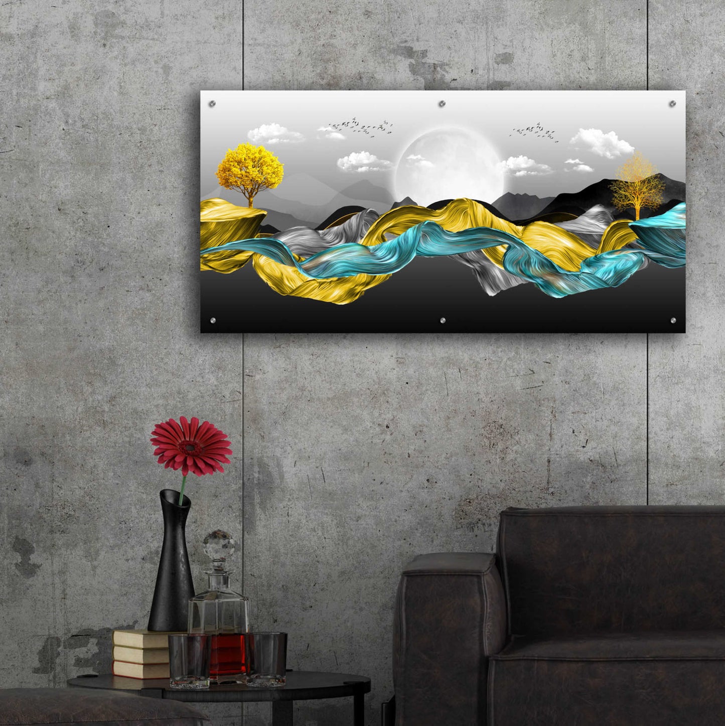 Epic Art 'The Silky Mountains' by Epic Portfolio, Acrylic Glass Wall Art,48x24