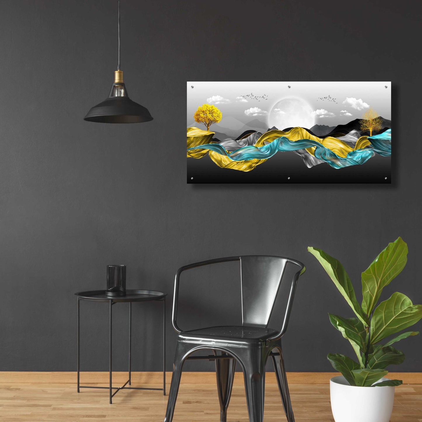 Epic Art 'The Silky Mountains' by Epic Portfolio, Acrylic Glass Wall Art,48x24