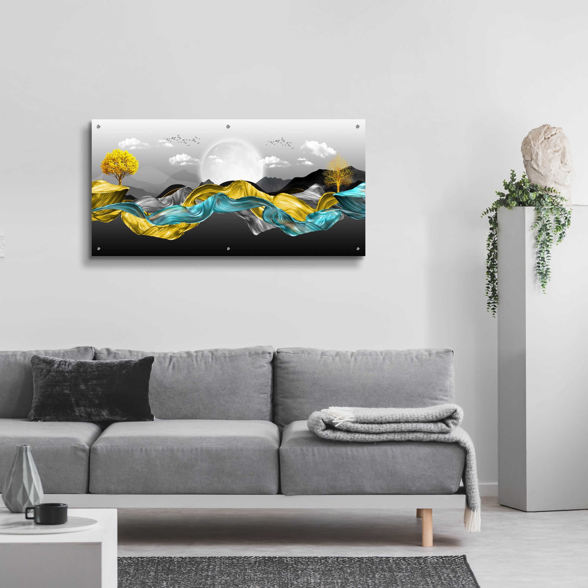 Epic Art 'The Silky Mountains' by Epic Portfolio, Acrylic Glass Wall Art,48x24