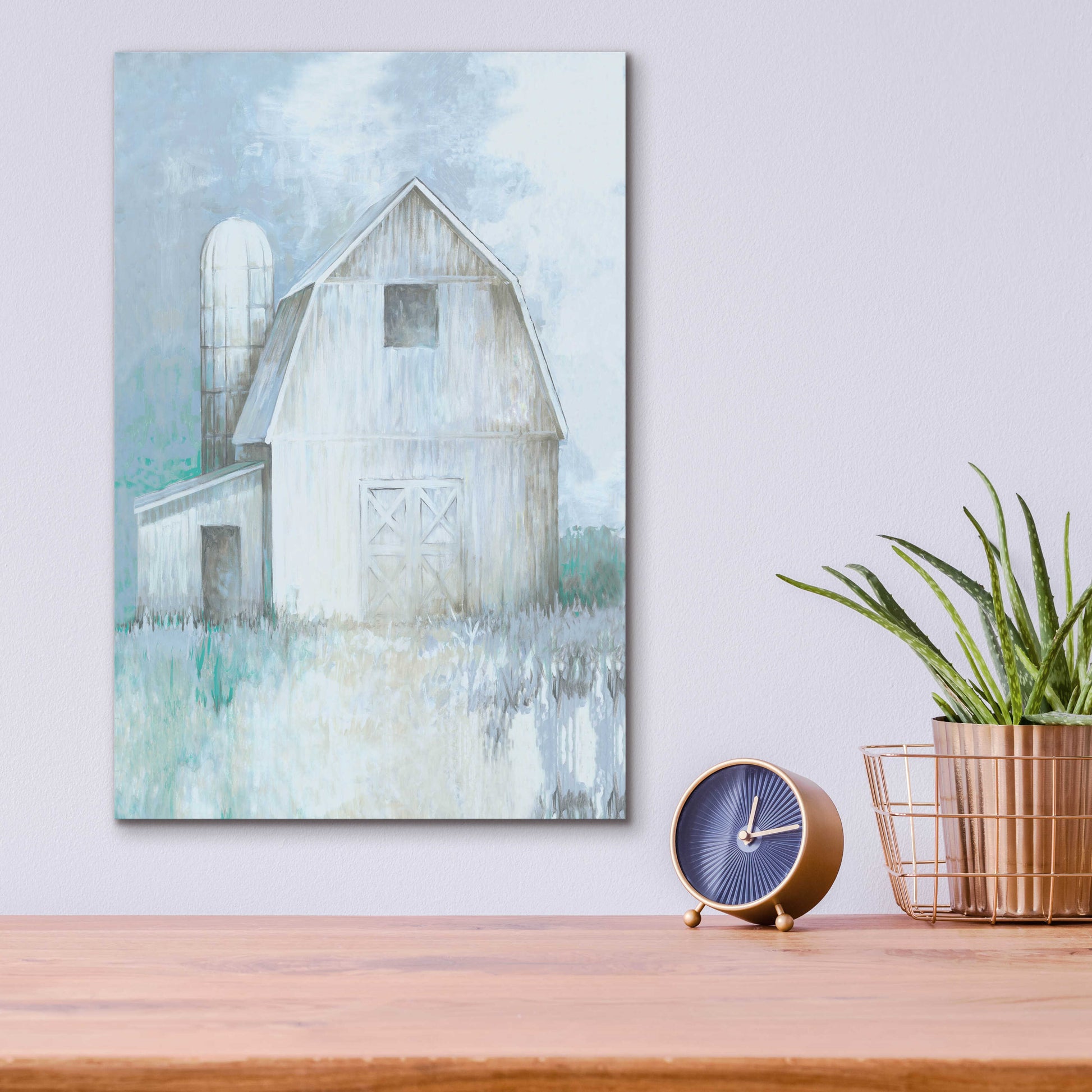 Epic Art 'Country Barn And Silo' by White Ladder, Acrylic Glass Wall Art,12x16