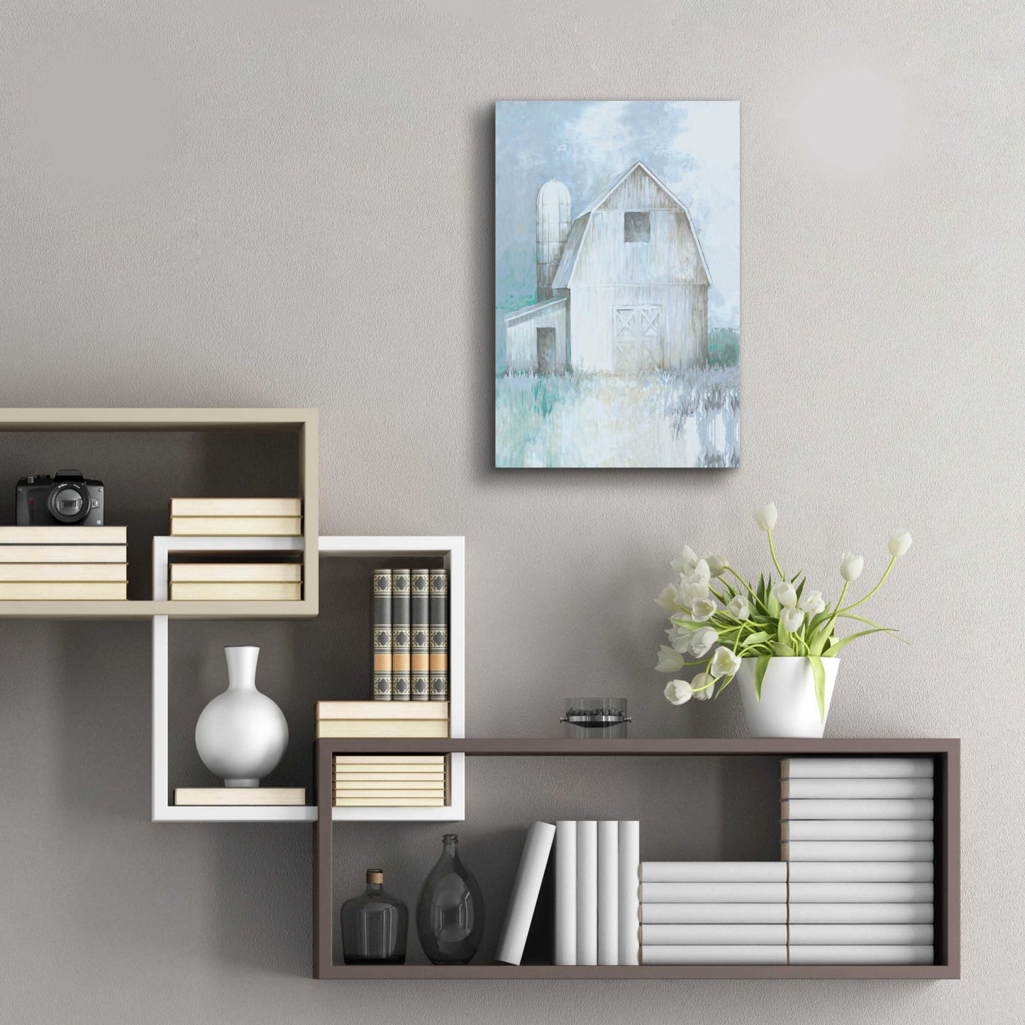 Epic Art 'Country Barn And Silo' by White Ladder, Acrylic Glass Wall Art,16x24