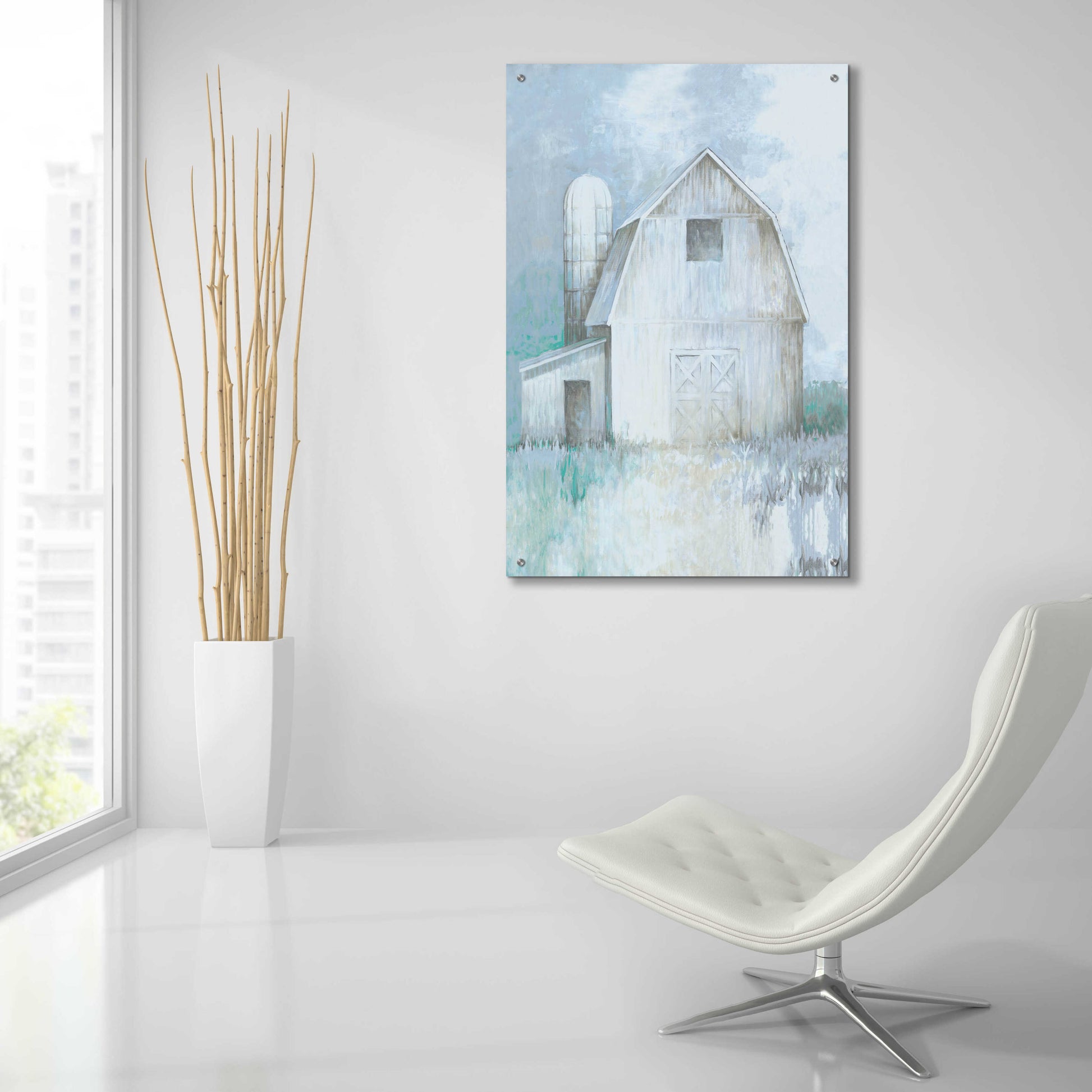 Epic Art 'Country Barn And Silo' by White Ladder, Acrylic Glass Wall Art,24x36