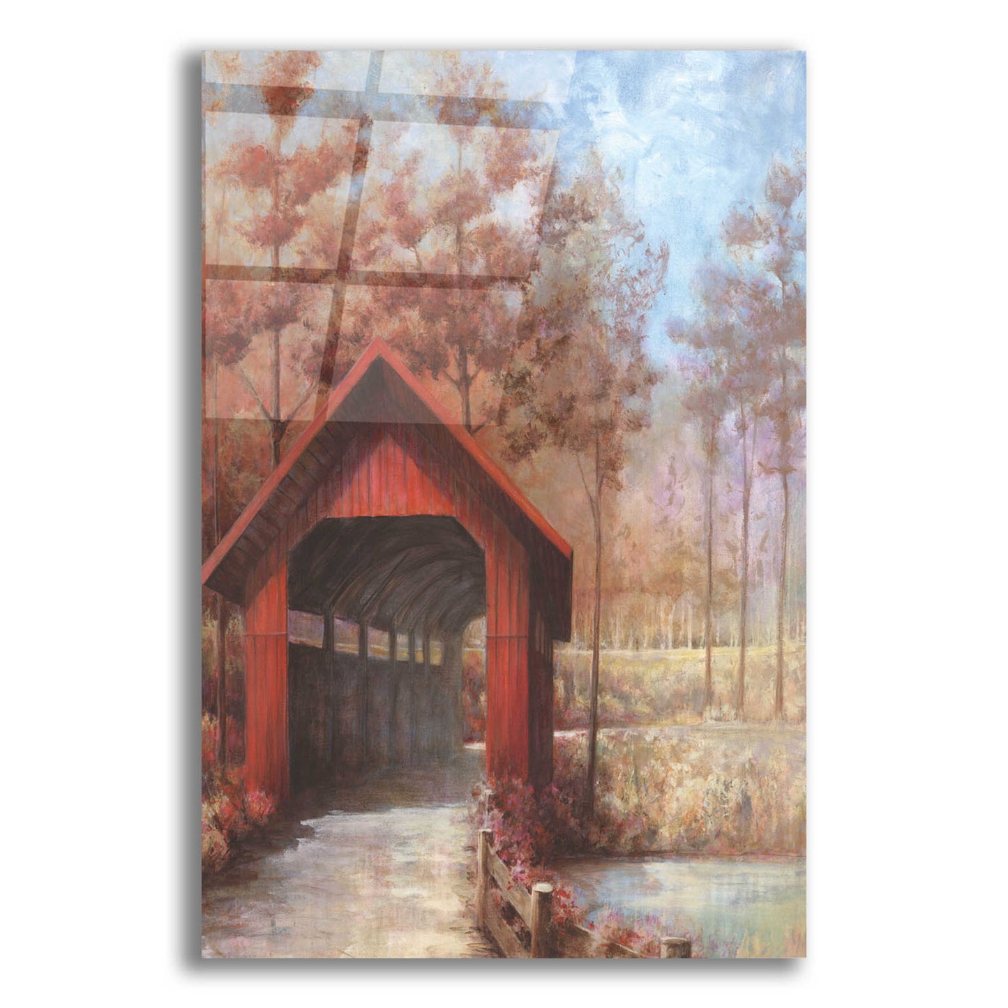 Epic Art 'Covered Bridge' by White Ladder, Acrylic Glass Wall Art,12x16