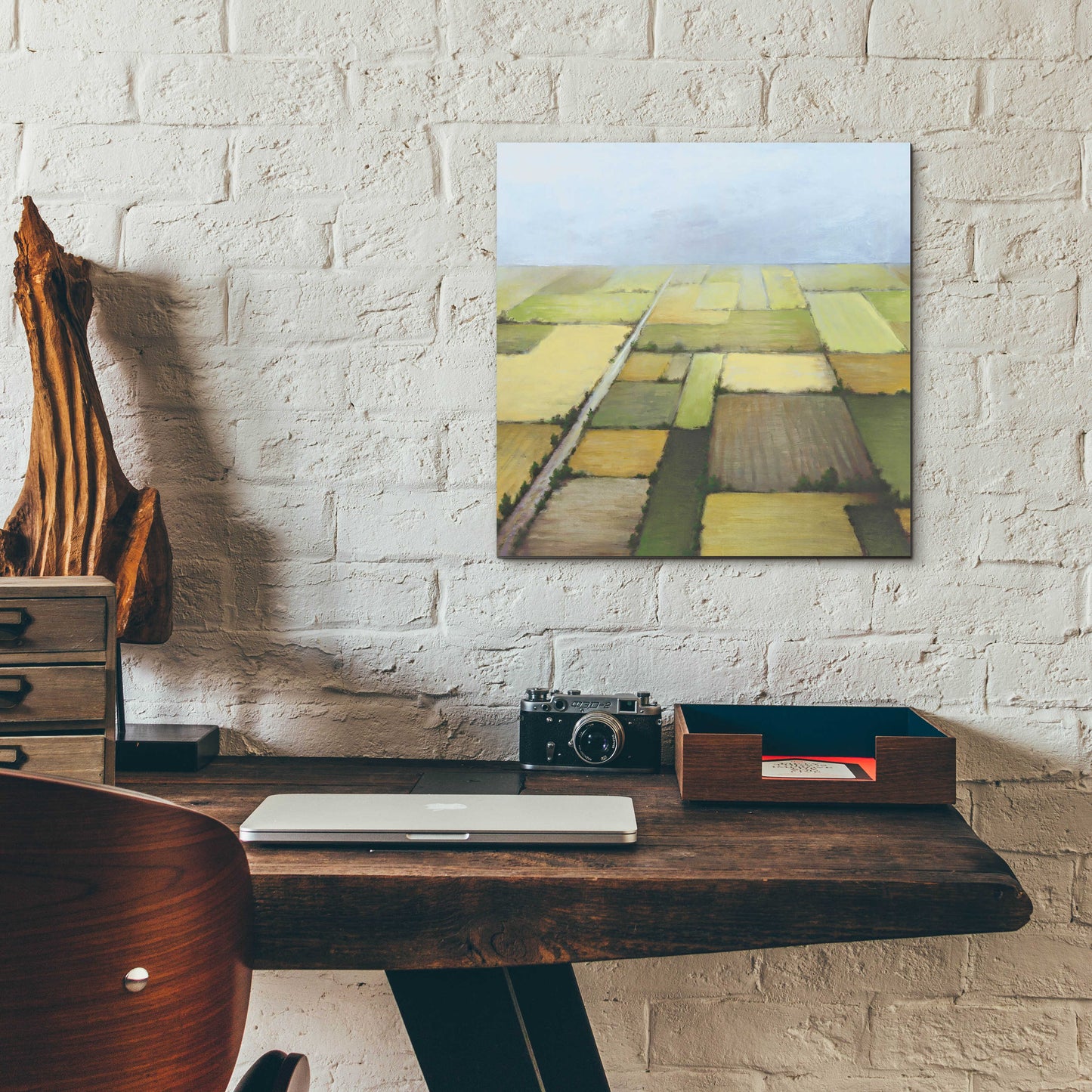 Epic Art 'Farmland From Above' by White Ladder, Acrylic Glass Wall Art,12x12