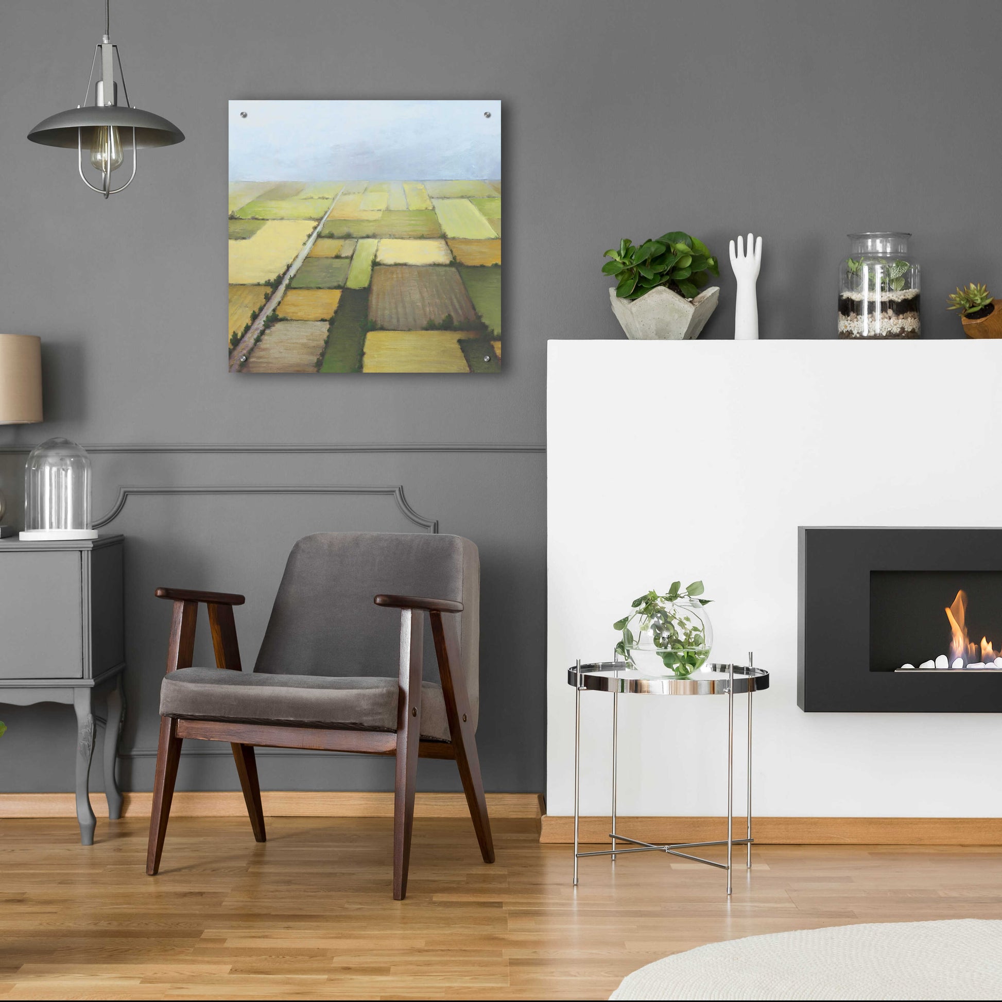 Epic Art 'Farmland From Above' by White Ladder, Acrylic Glass Wall Art,24x24