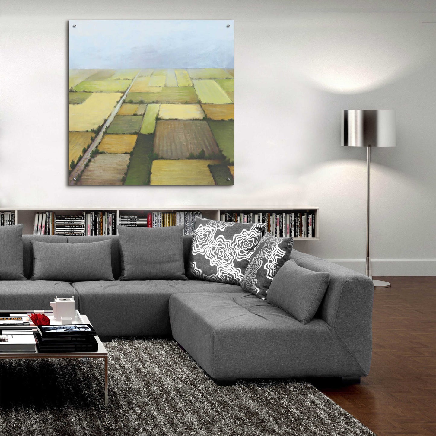 Epic Art 'Farmland From Above' by White Ladder, Acrylic Glass Wall Art,36x36