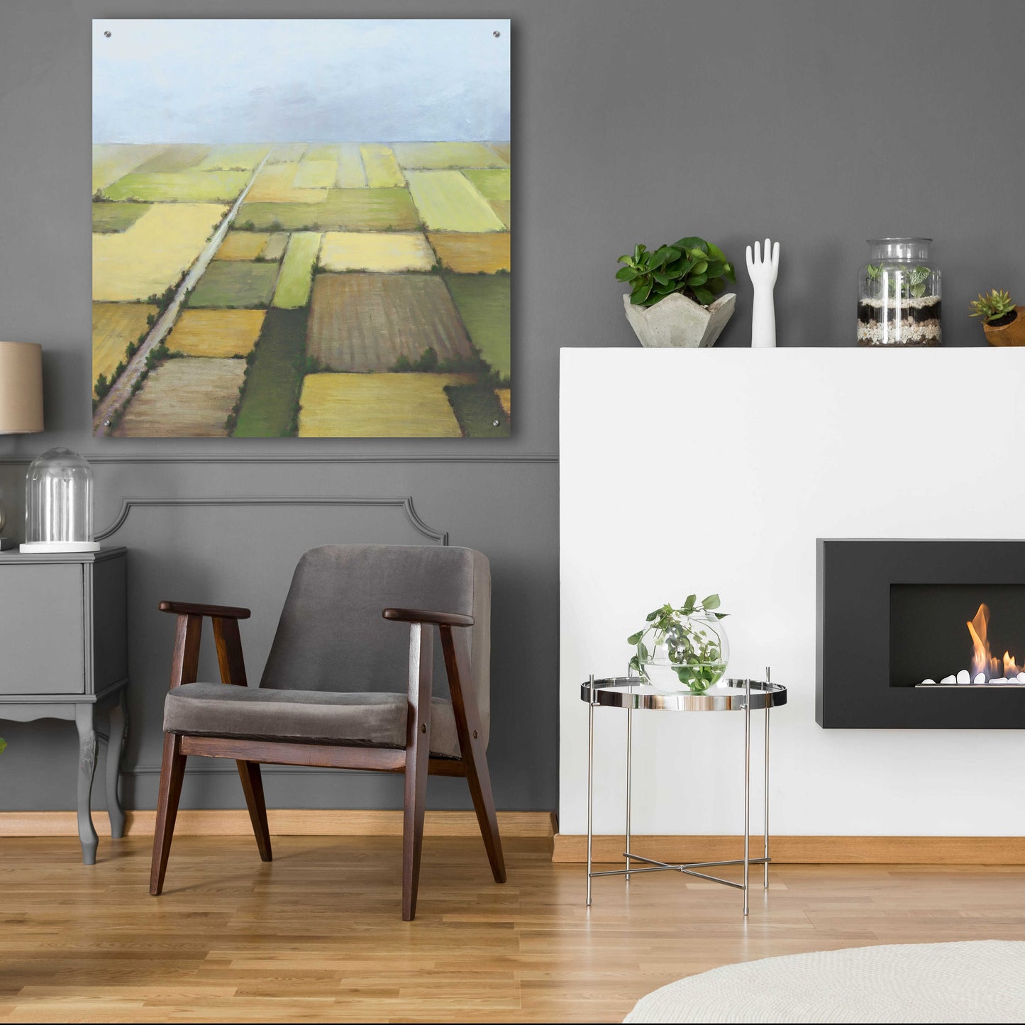 Epic Art 'Farmland From Above' by White Ladder, Acrylic Glass Wall Art,36x36