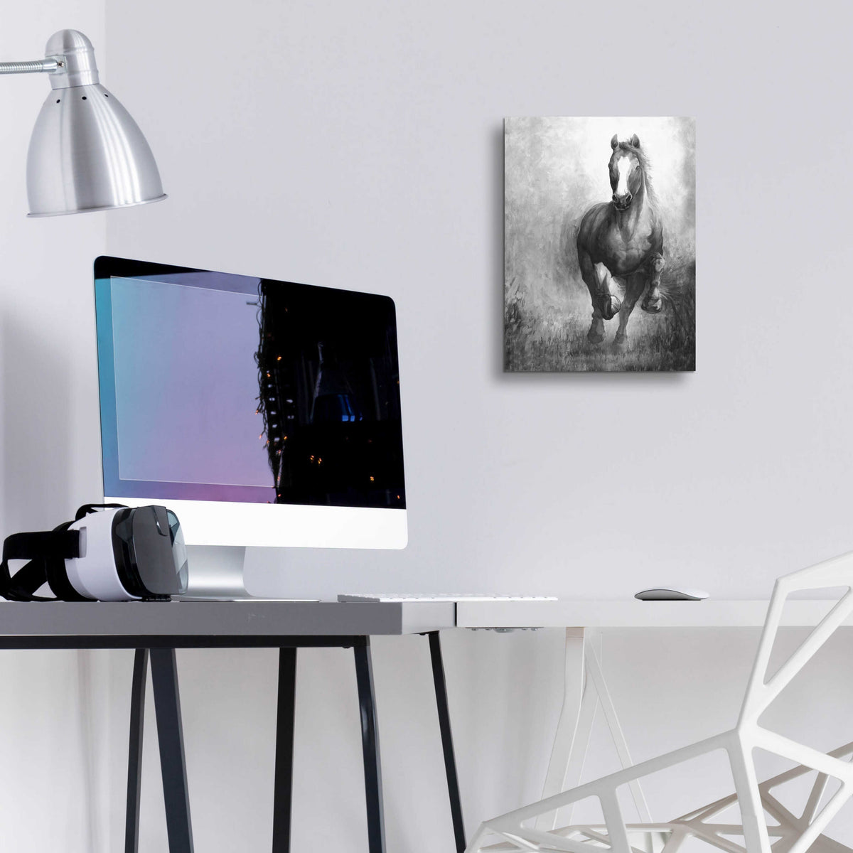 Epic Art 'Galloping Horse' by White Ladder, Acrylic Glass Wall Art,12x16