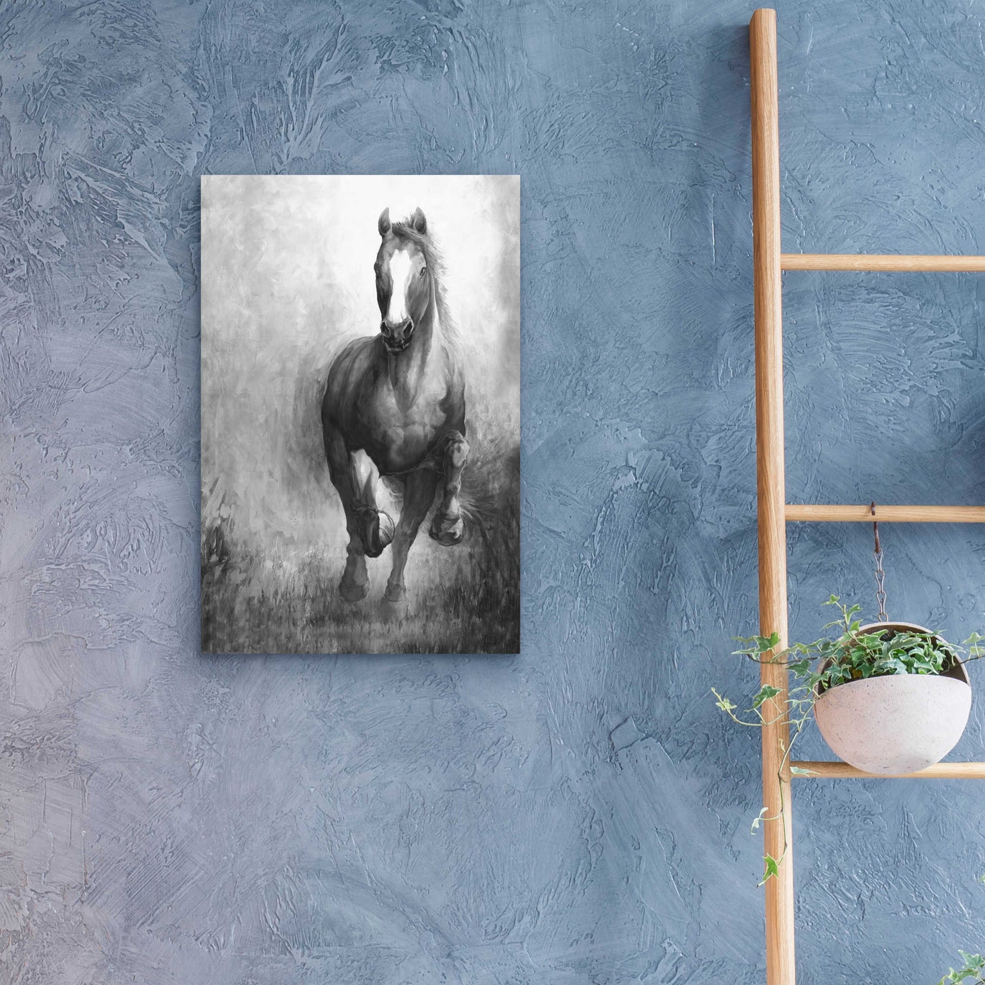 Epic Art 'Galloping Horse' by White Ladder, Acrylic Glass Wall Art,16x24