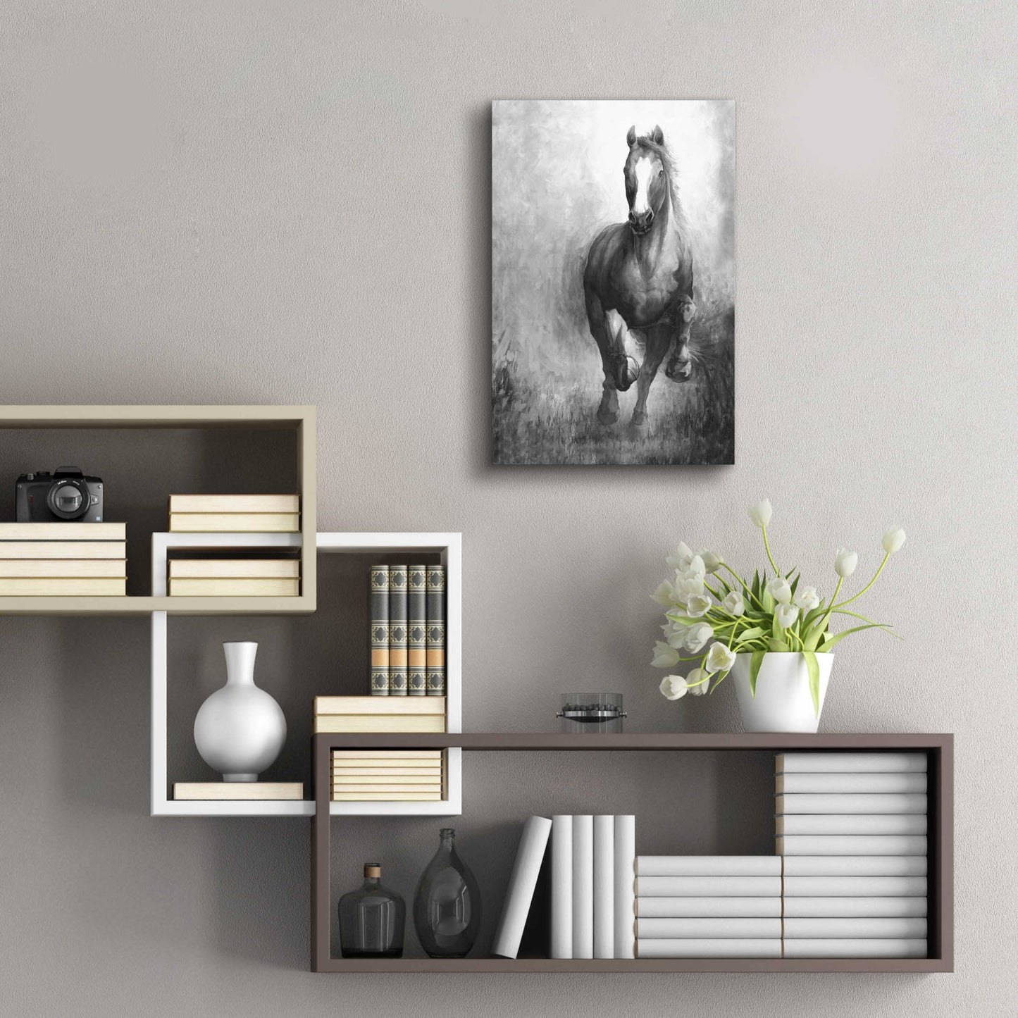 Epic Art 'Galloping Horse' by White Ladder, Acrylic Glass Wall Art,16x24