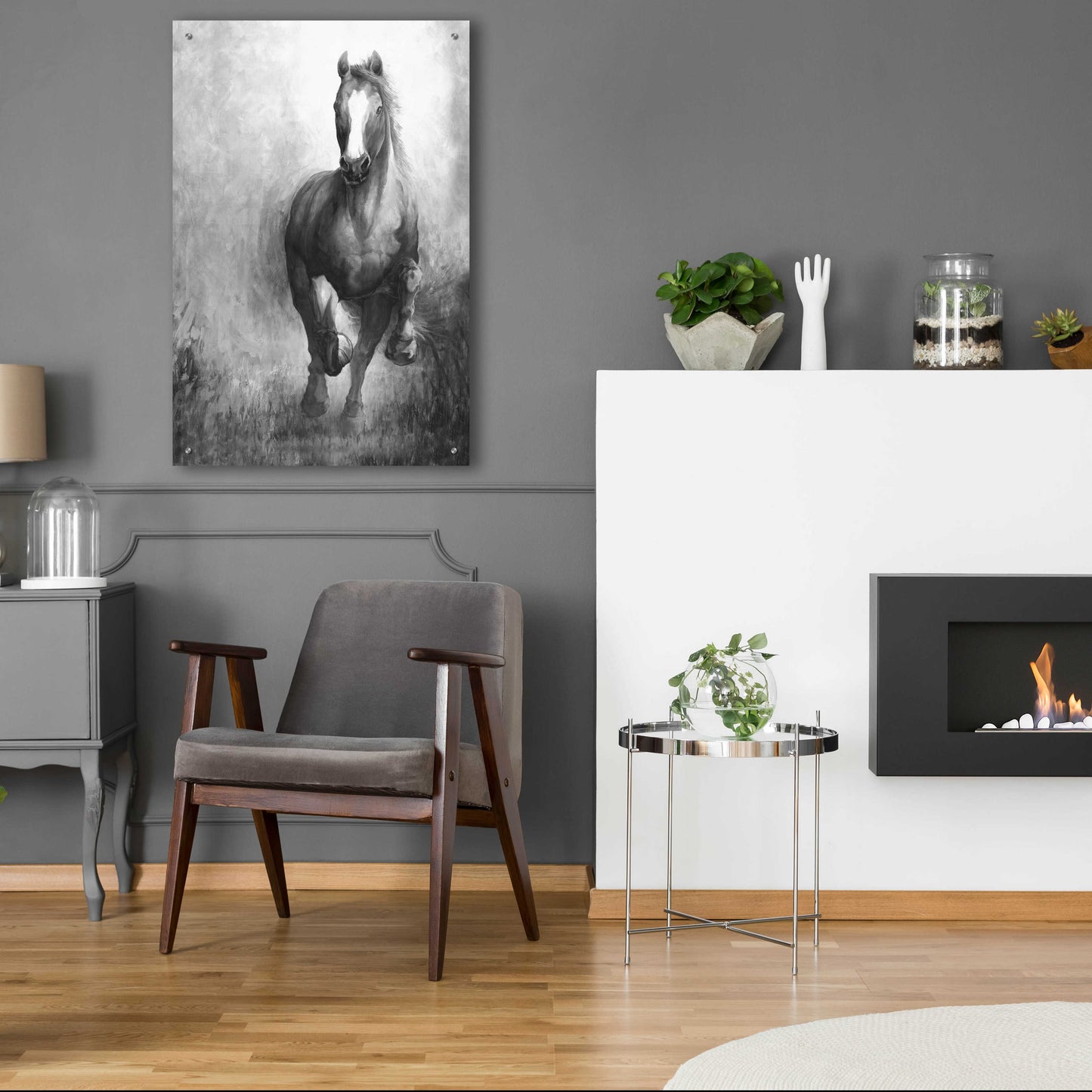 Epic Art 'Galloping Horse' by White Ladder, Acrylic Glass Wall Art,24x36