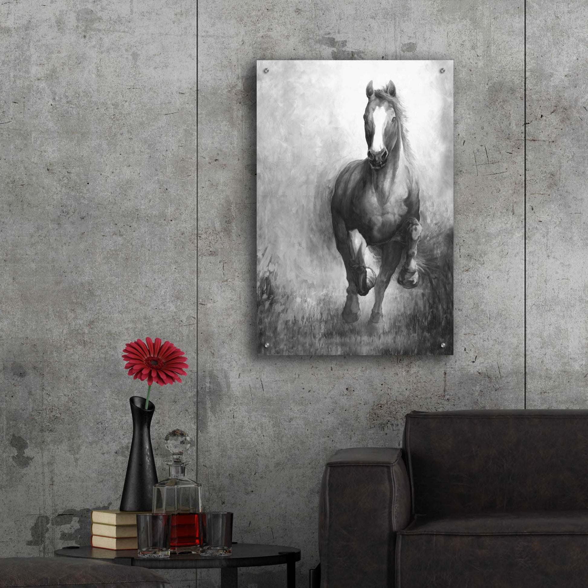 Epic Art 'Galloping Horse' by White Ladder, Acrylic Glass Wall Art,24x36