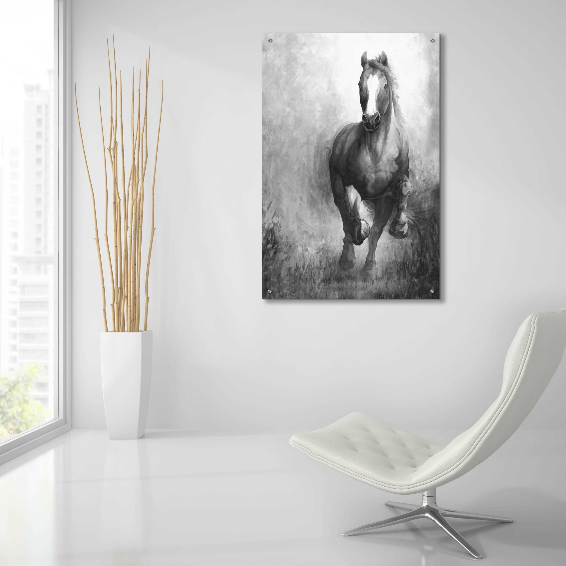 Epic Art 'Galloping Horse' by White Ladder, Acrylic Glass Wall Art,24x36