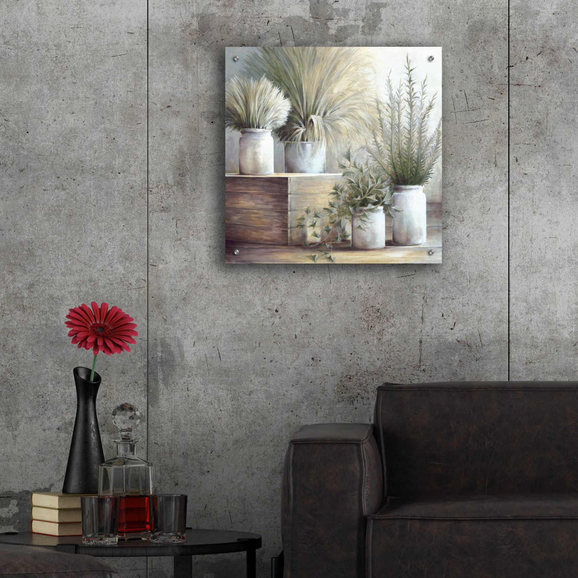 Epic Art 'Pretty Plants On Display' by White Ladder, Acrylic Glass Wall Art,24x24