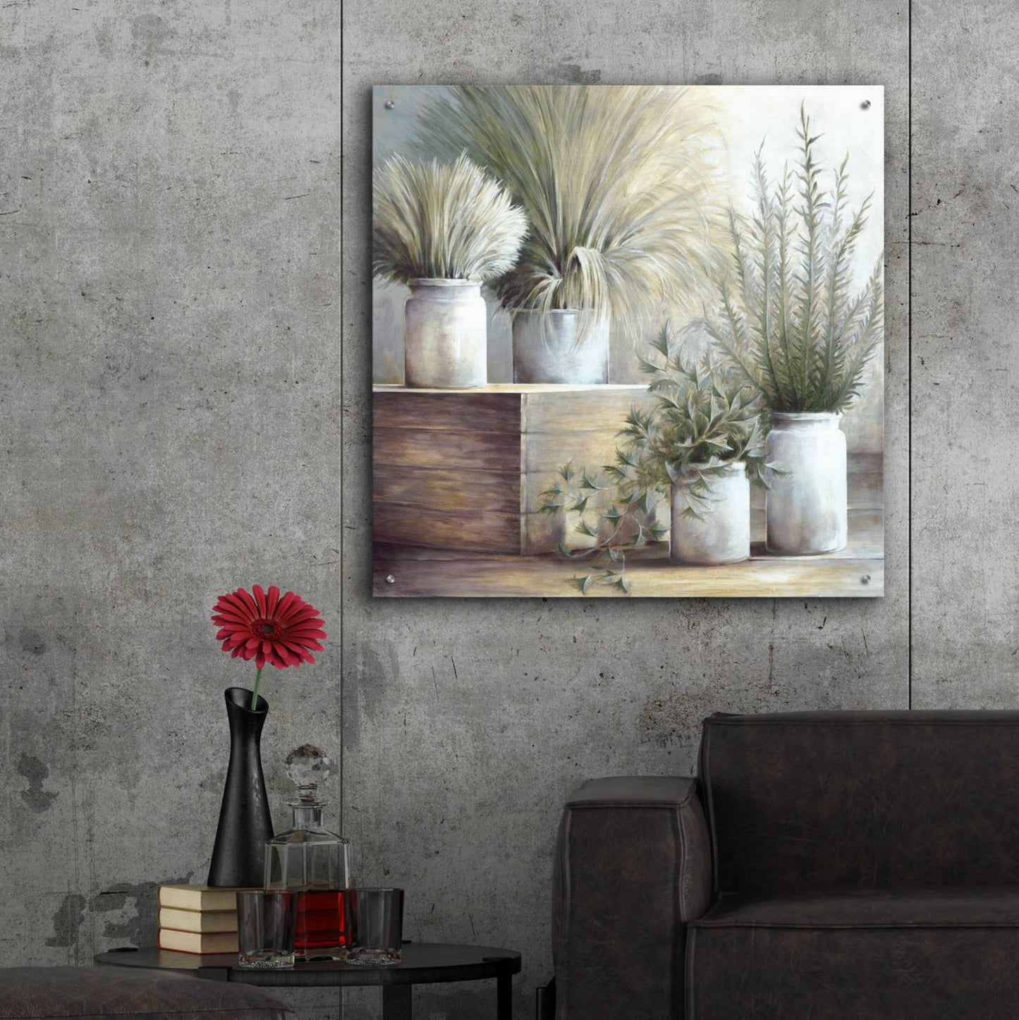 Epic Art 'Pretty Plants On Display' by White Ladder, Acrylic Glass Wall Art,36x36