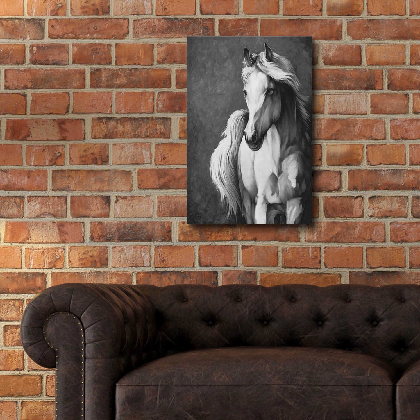 Epic Art 'White Horse' by White Ladder, Acrylic Glass Wall Art,16x24