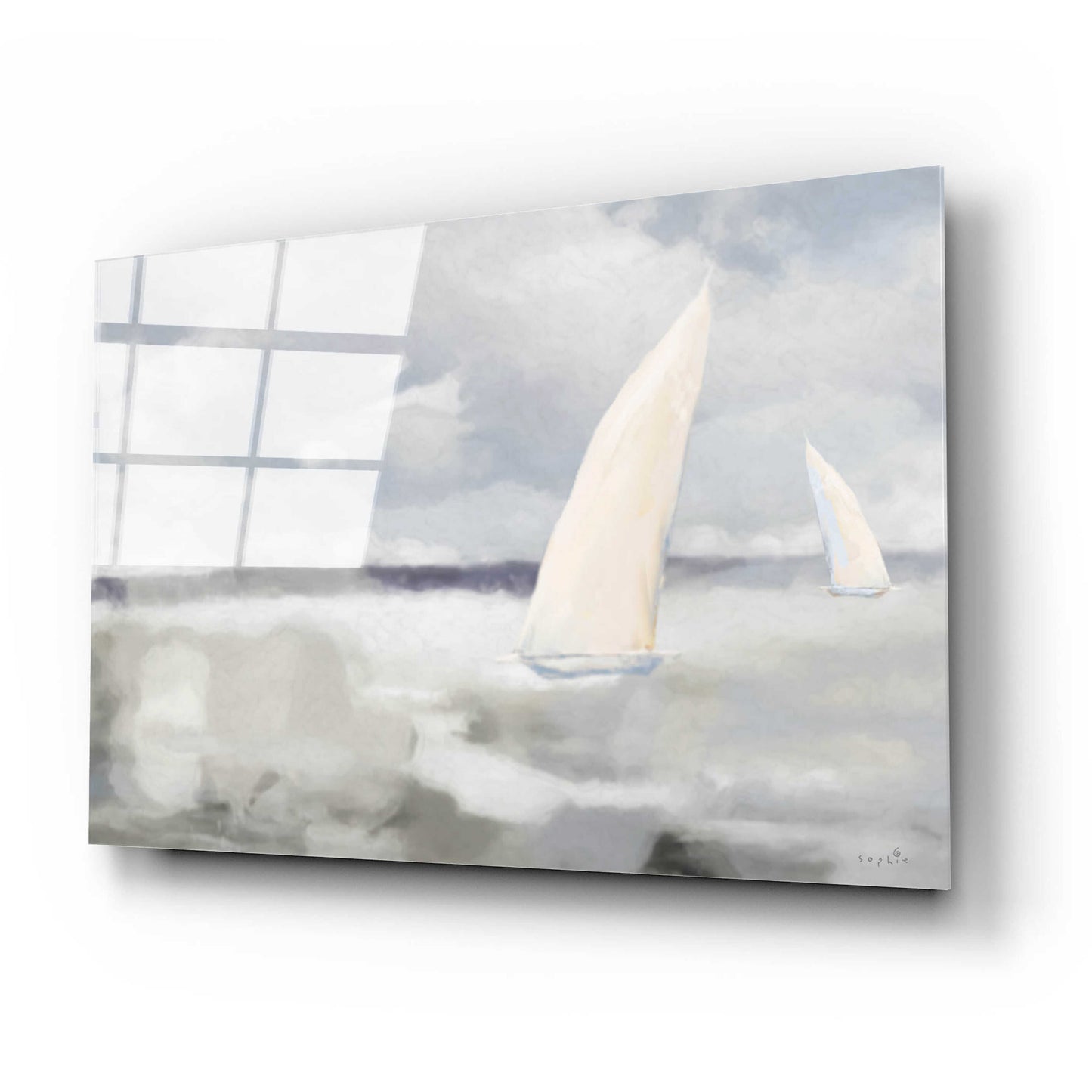 Epic Art 'Sailing On The Sea' by Sophie 6, Acrylic Glass Wall Art,24x16