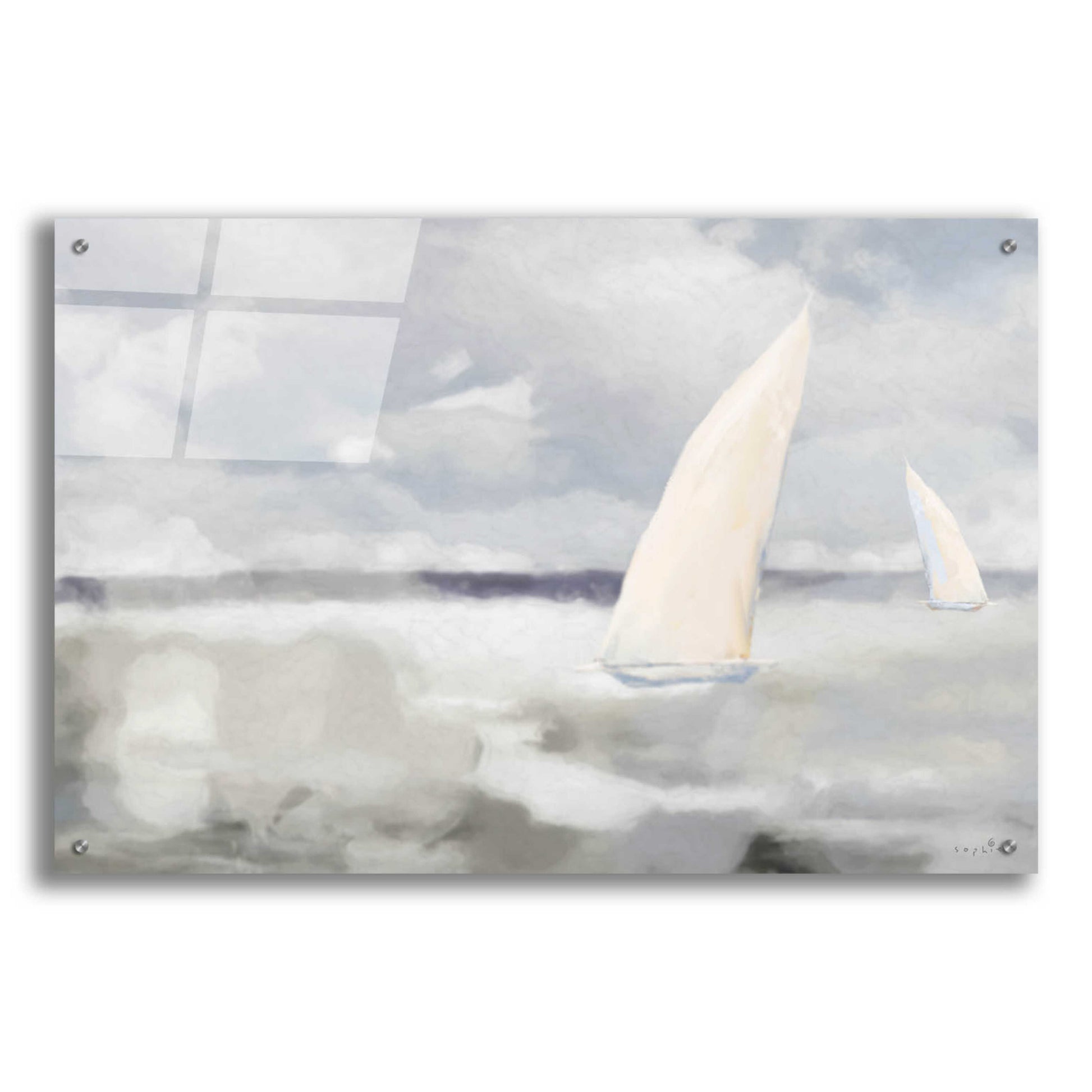 Epic Art 'Sailing On The Sea' by Sophie 6, Acrylic Glass Wall Art,36x24