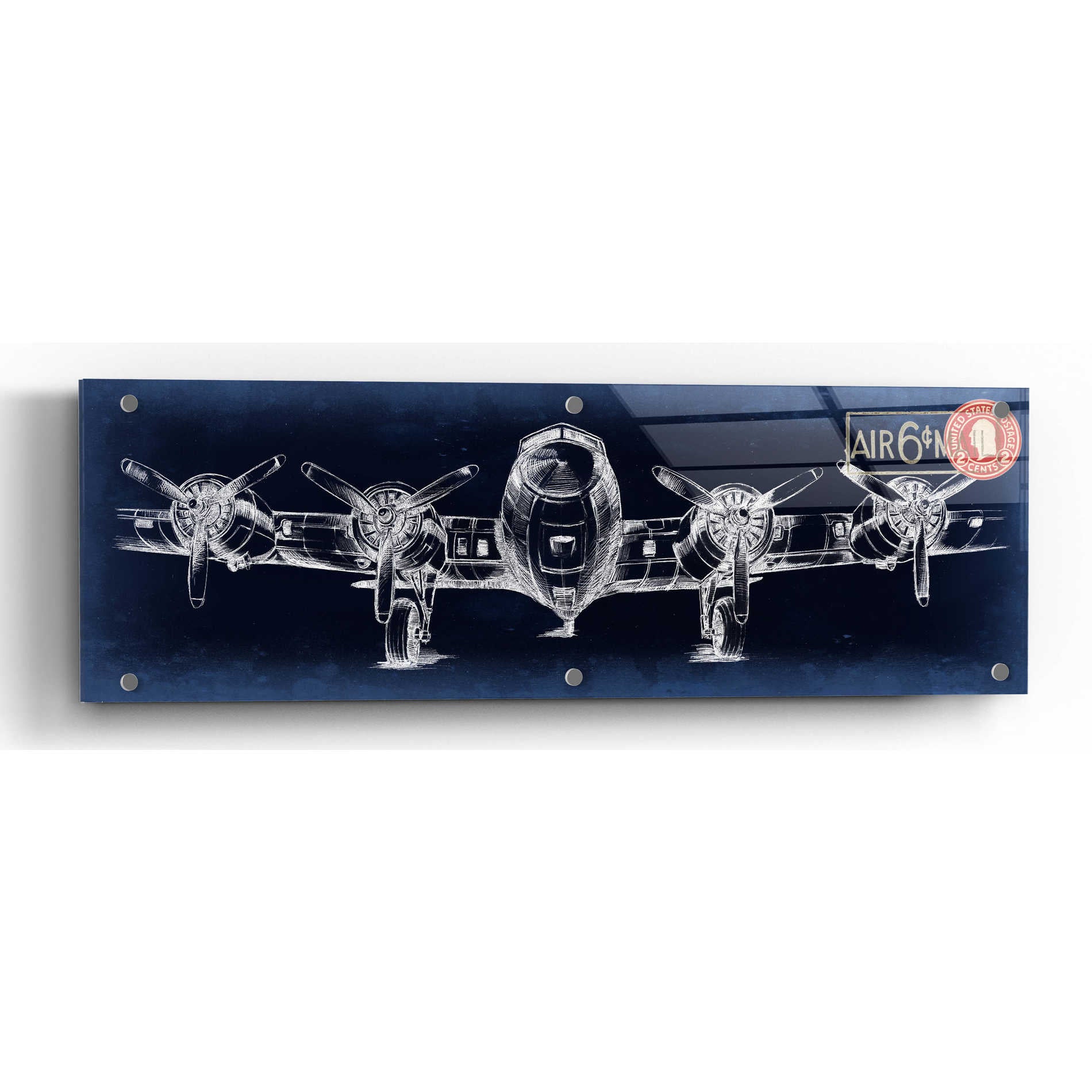 Epic Art 'Aeronautic Collection F' by Ethan Harper, Acrylic Glass Wall Art,36x12