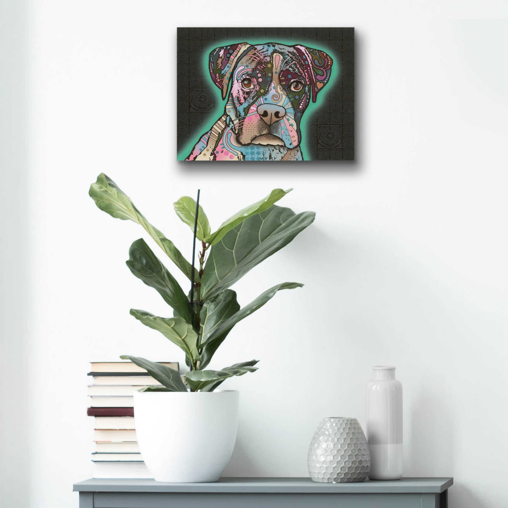 Epic Art 'Love Thy Boxer' by Dean Russo, Acrylic Glass Wall Art,16x12