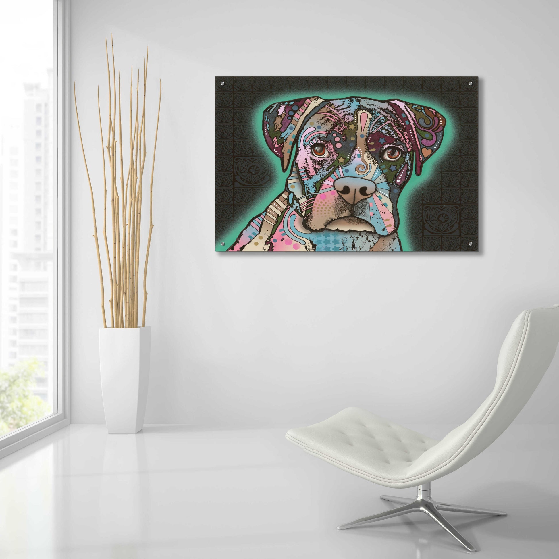 Epic Art 'Love Thy Boxer' by Dean Russo, Acrylic Glass Wall Art,36x24