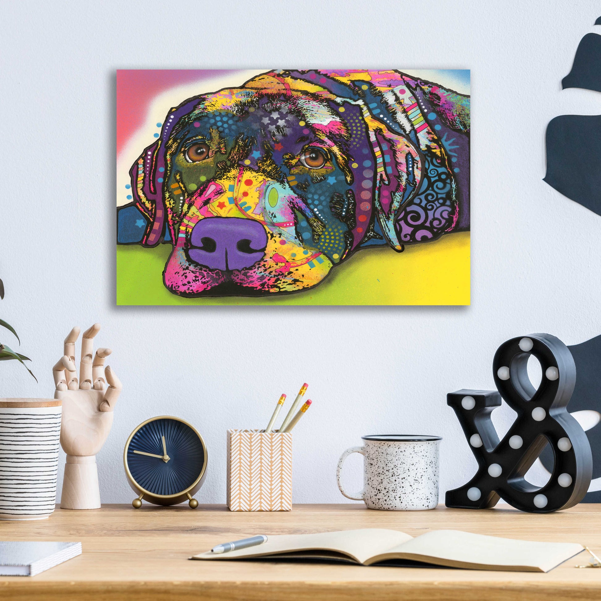 Epic Art 'Savvy Labrador' by Dean Russo, Acrylic Glass Wall Art,16x12