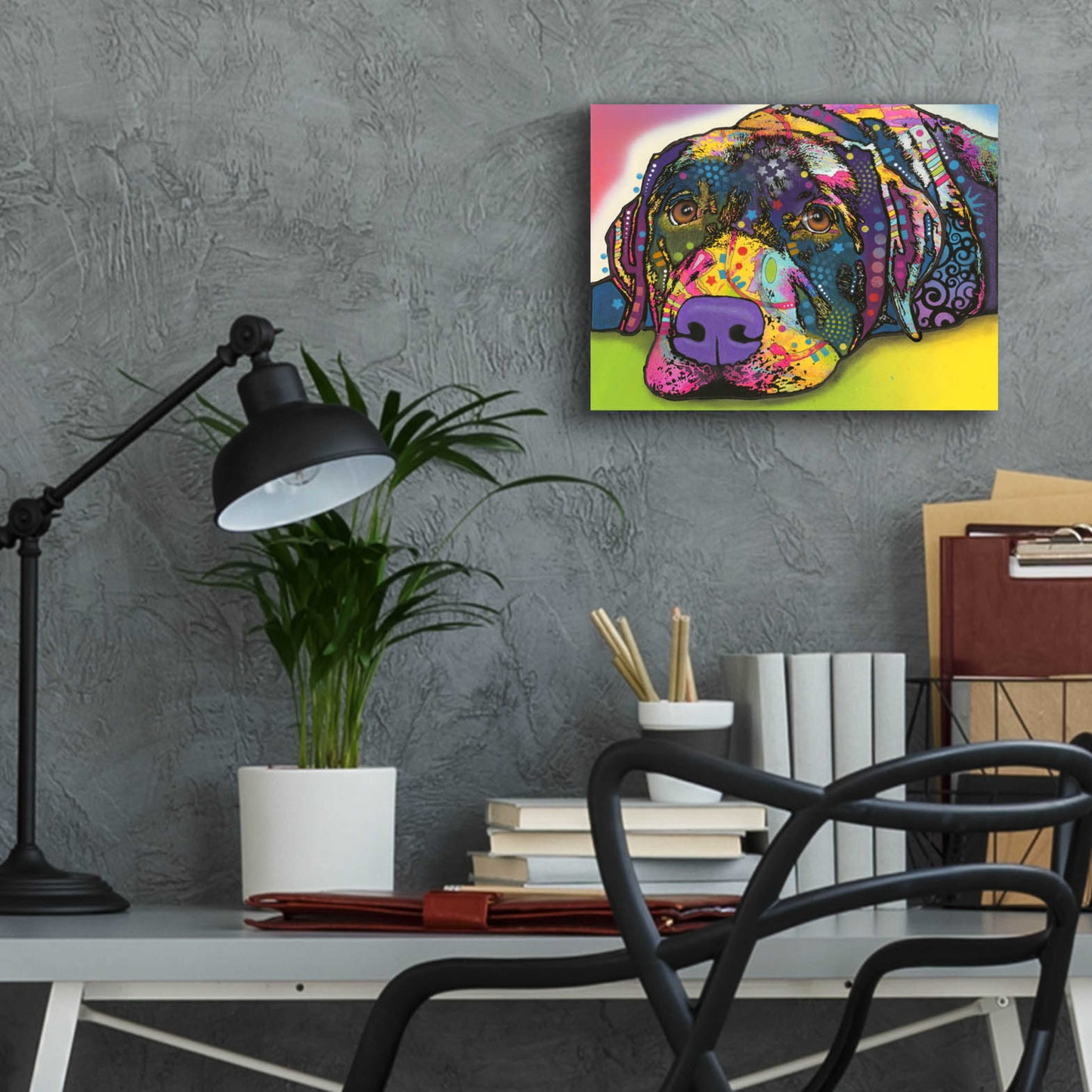 Epic Art 'Savvy Labrador' by Dean Russo, Acrylic Glass Wall Art,16x12