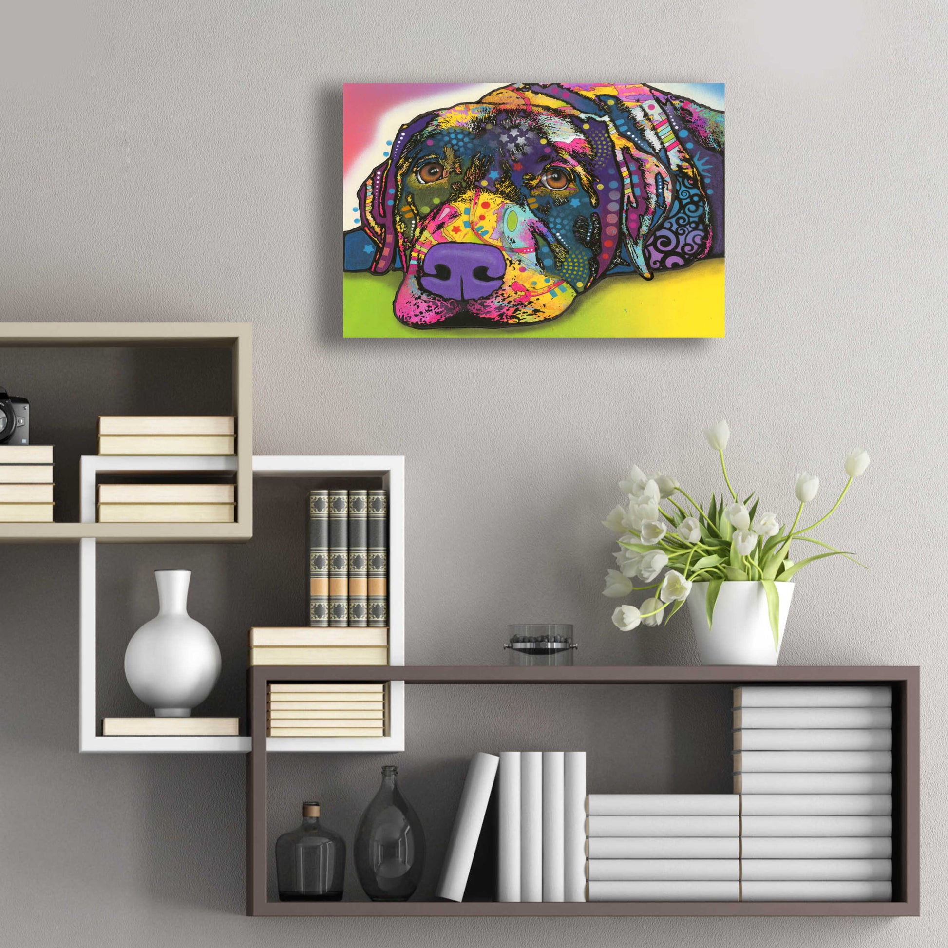 Epic Art 'Savvy Labrador' by Dean Russo, Acrylic Glass Wall Art,24x16