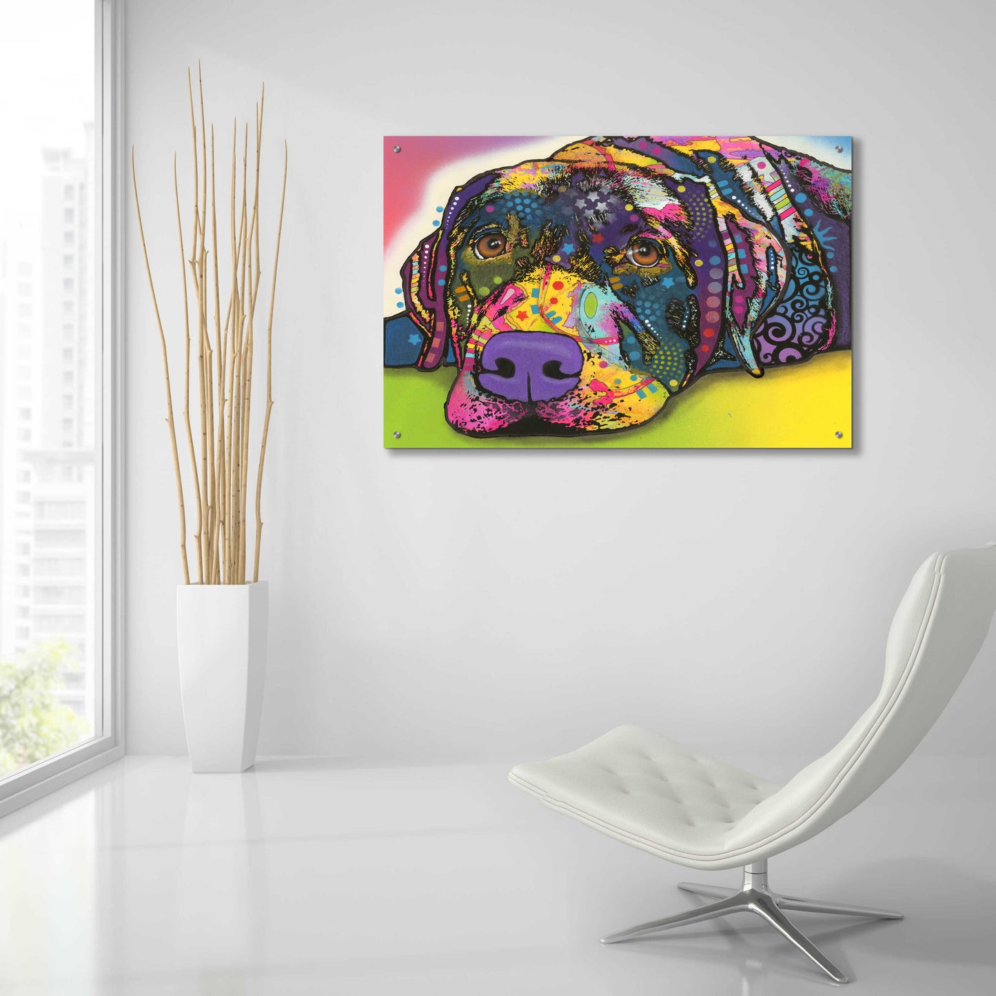 Epic Art 'Savvy Labrador' by Dean Russo, Acrylic Glass Wall Art,36x24