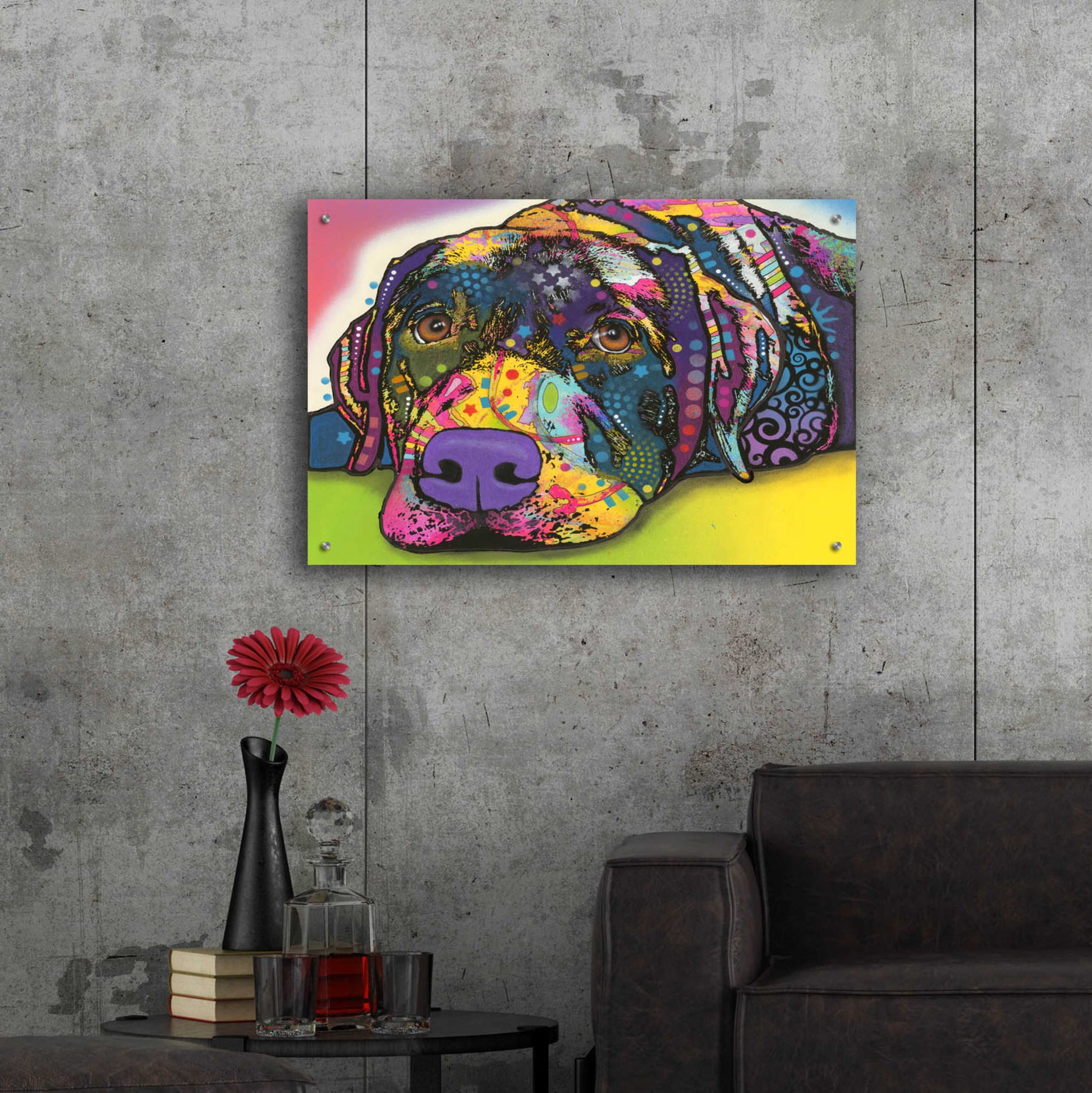 Epic Art 'Savvy Labrador' by Dean Russo, Acrylic Glass Wall Art,36x24