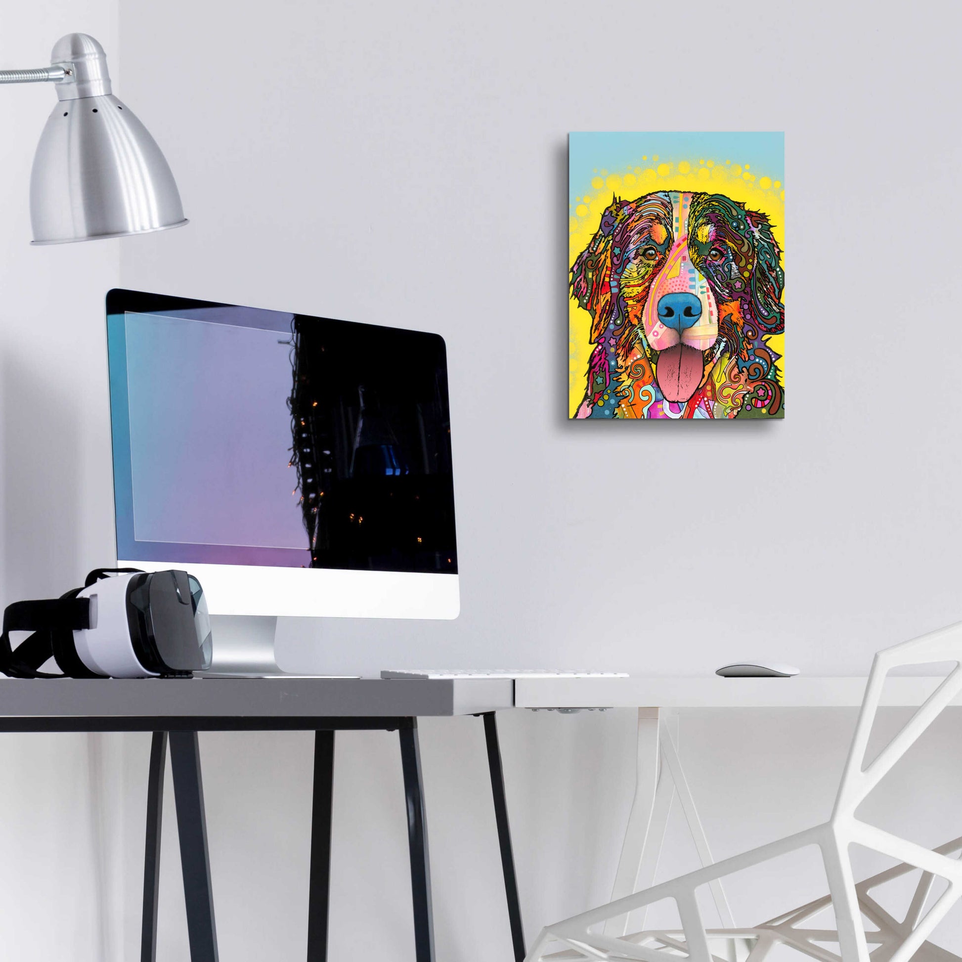 Epic Art 'Bernese Mountain Dog' by Dean Russo, Acrylic Glass Wall Art,12x16