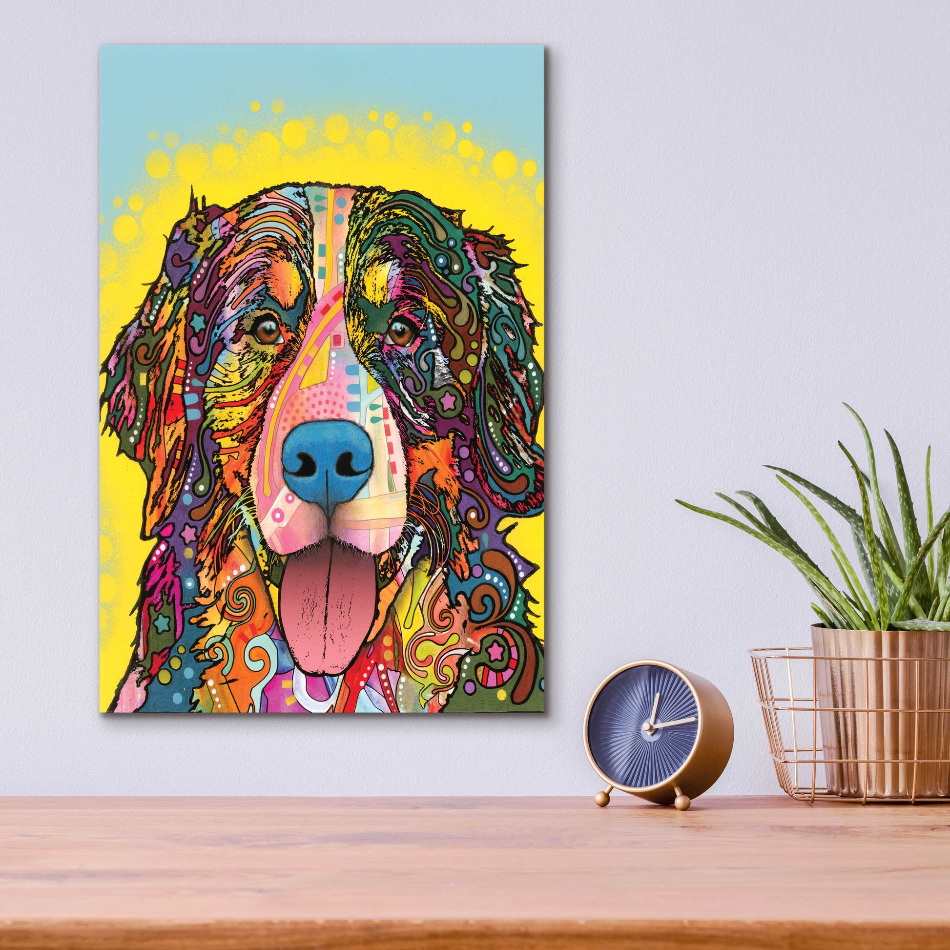 Epic Art 'Bernese Mountain Dog' by Dean Russo, Acrylic Glass Wall Art,12x16