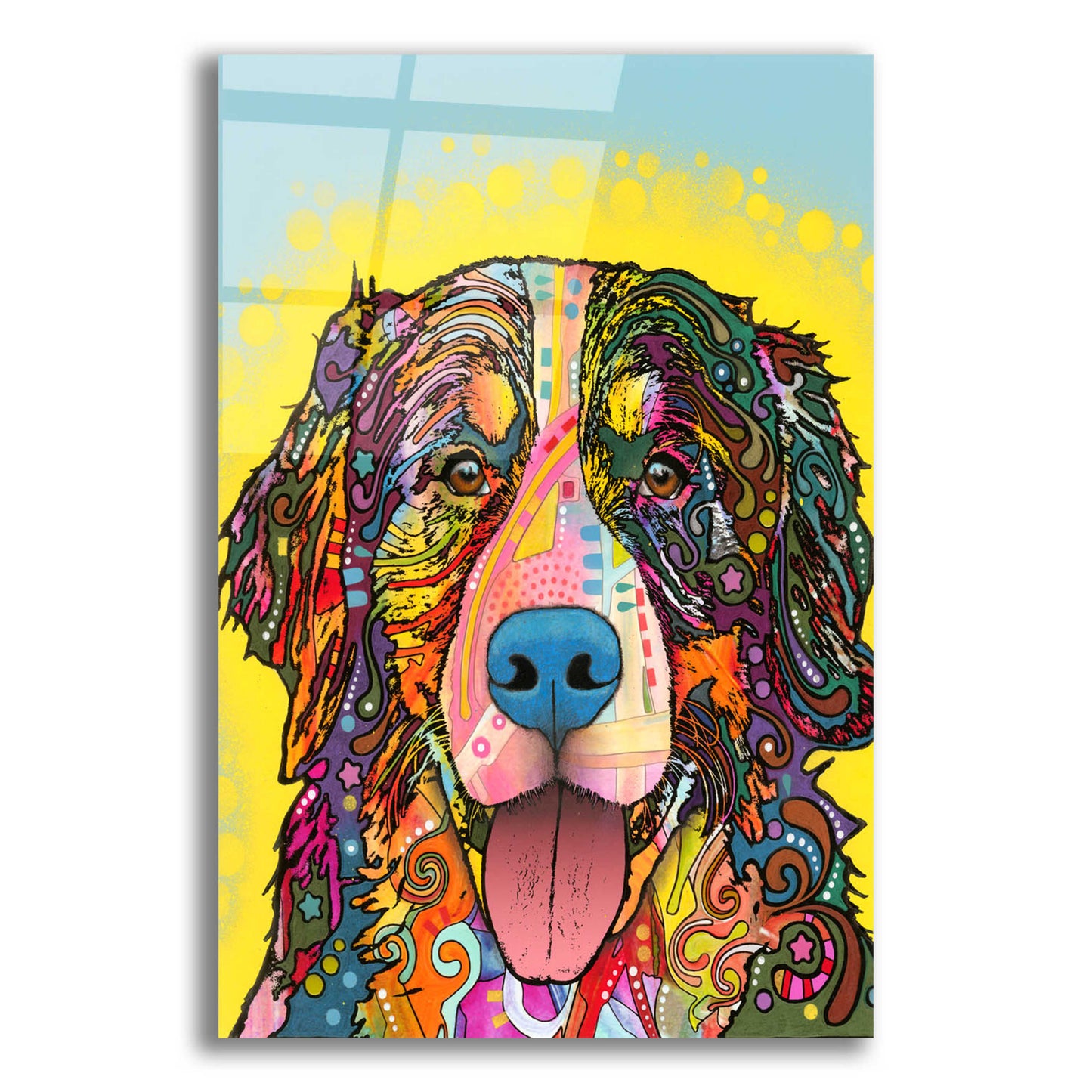 Epic Art 'Bernese Mountain Dog' by Dean Russo, Acrylic Glass Wall Art,12x16