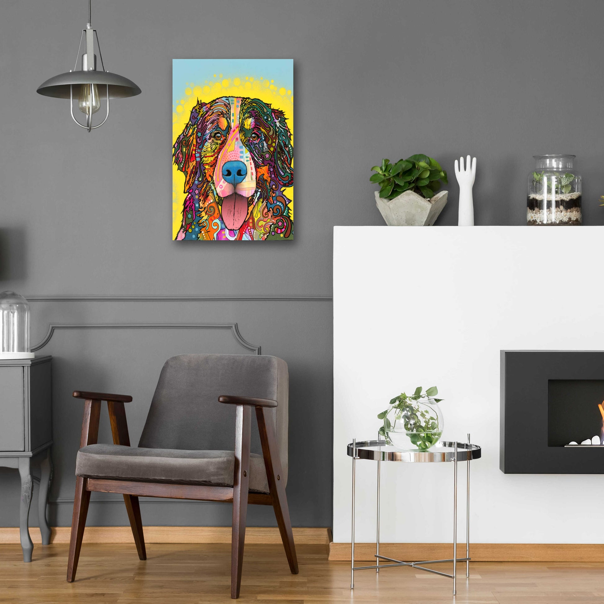 Epic Art 'Bernese Mountain Dog' by Dean Russo, Acrylic Glass Wall Art,16x24