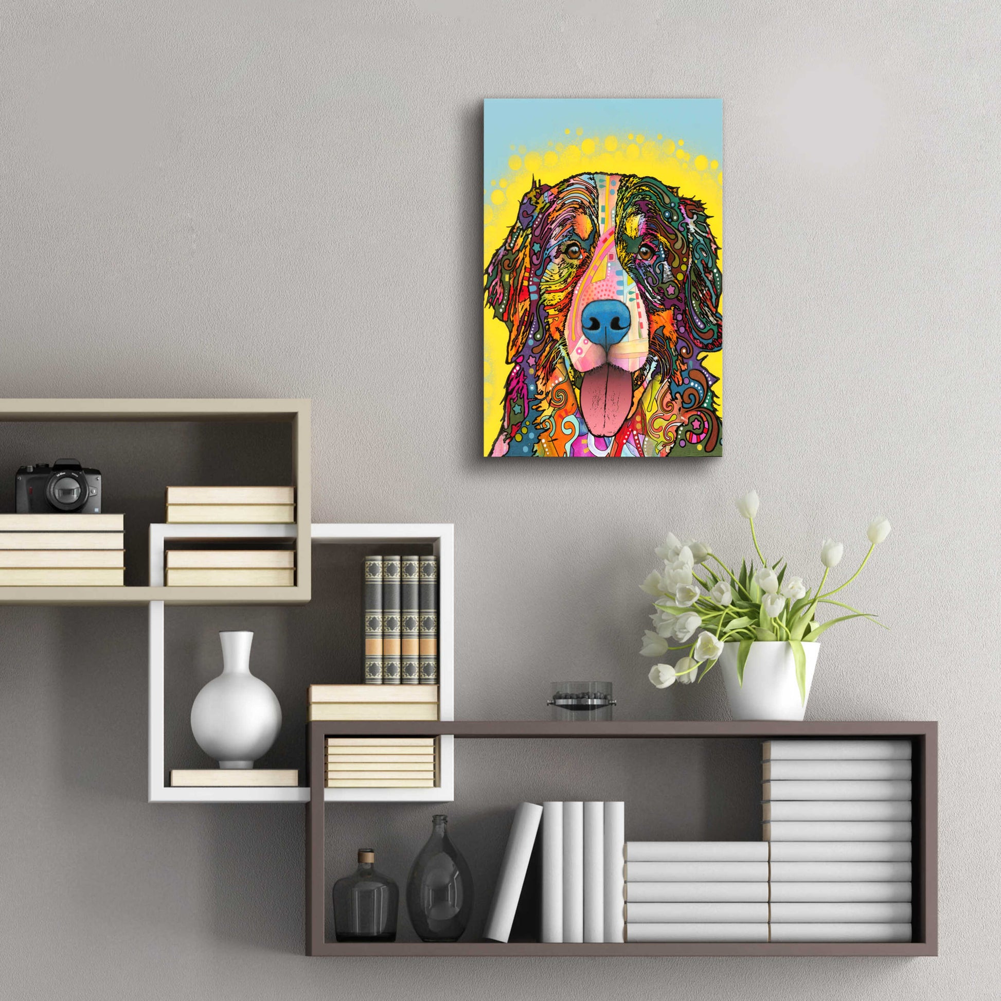 Epic Art 'Bernese Mountain Dog' by Dean Russo, Acrylic Glass Wall Art,16x24