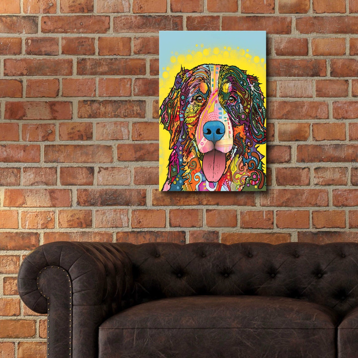 Epic Art 'Bernese Mountain Dog' by Dean Russo, Acrylic Glass Wall Art,16x24