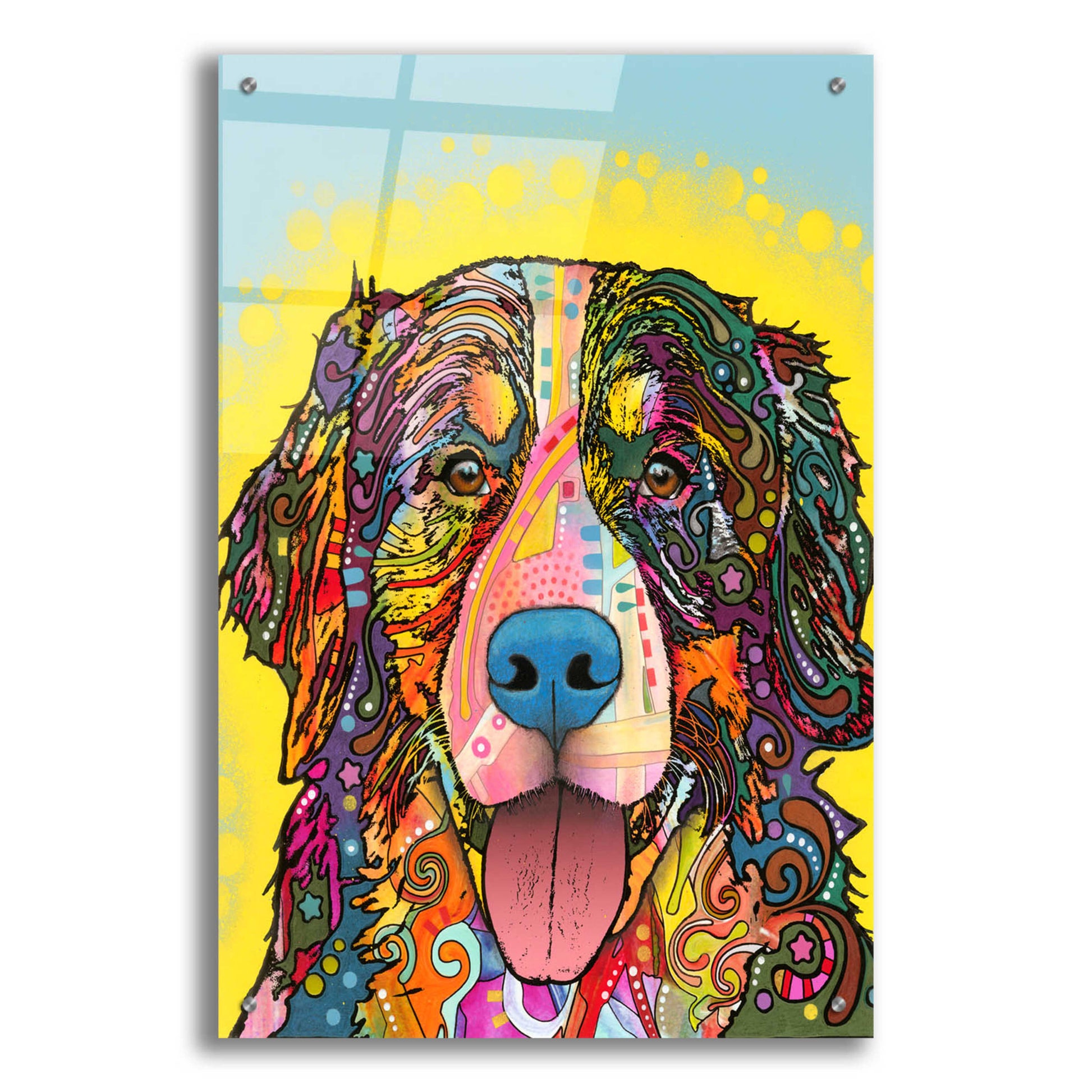 Epic Art 'Bernese Mountain Dog' by Dean Russo, Acrylic Glass Wall Art,24x36