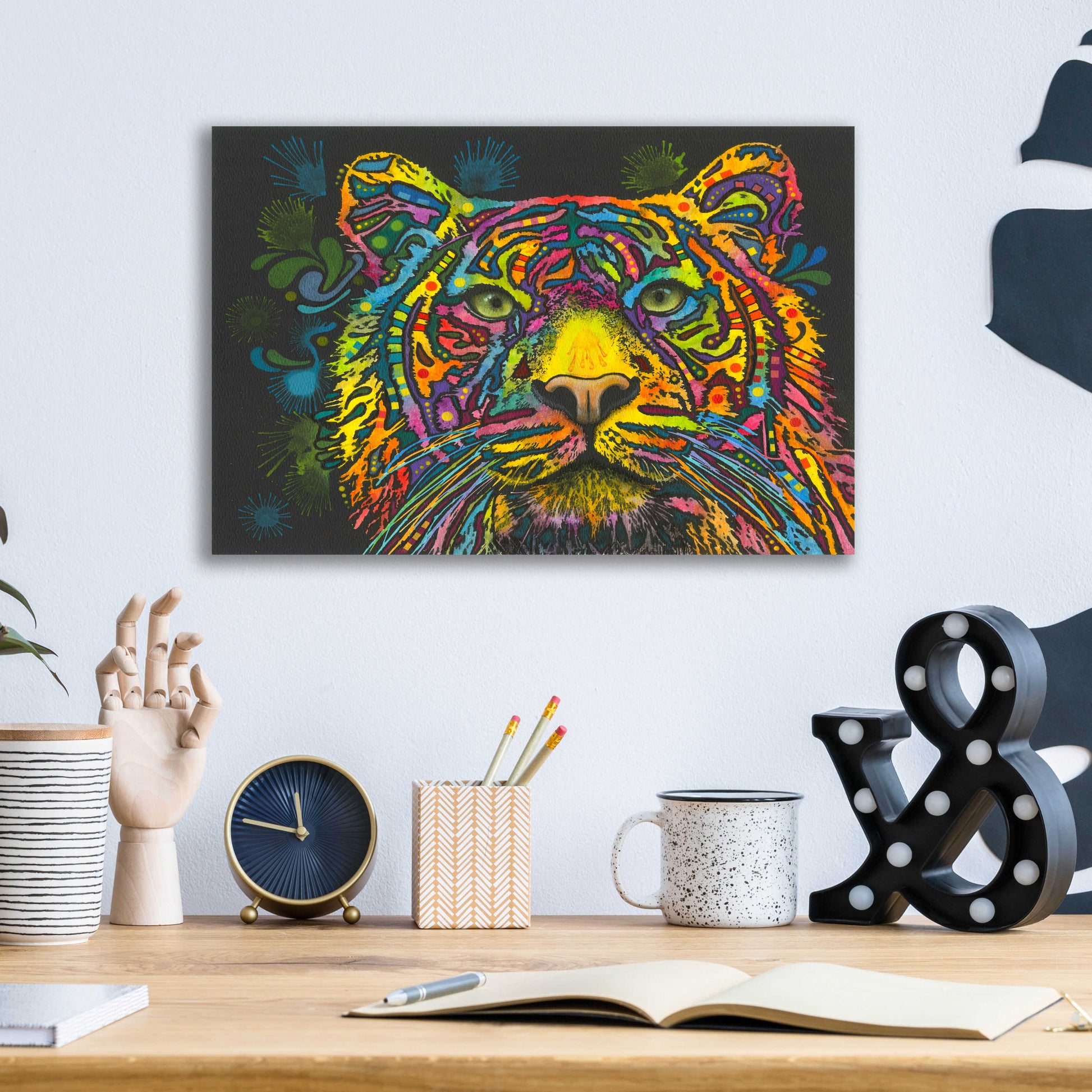 Epic Art 'Tiger' by Dean Russo, Acrylic Glass Wall Art,16x12