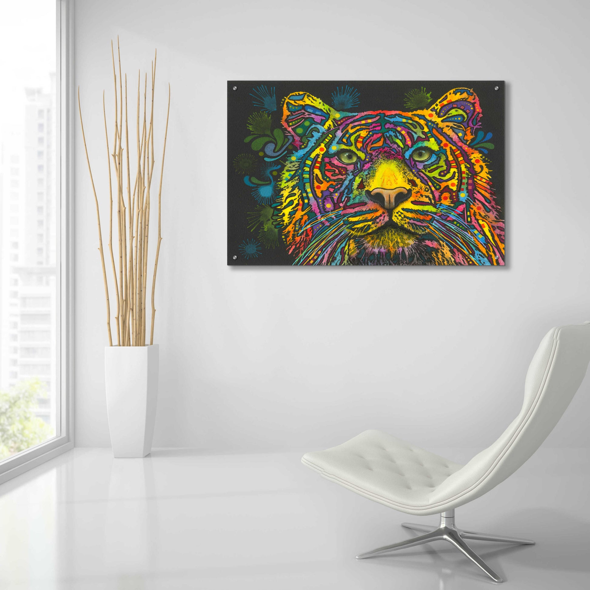 Epic Art 'Tiger' by Dean Russo, Acrylic Glass Wall Art,36x24